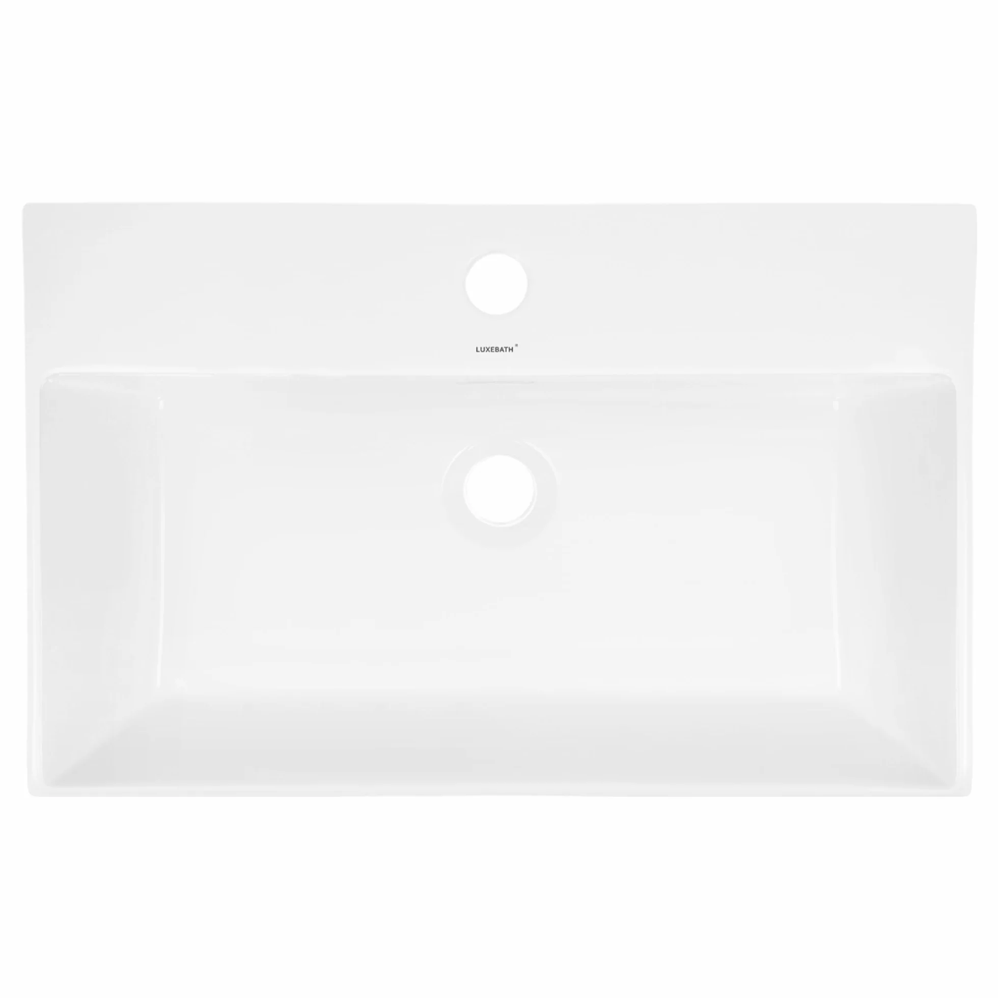 ECD Germany szafka pod umywalke 605x365x130 mm kwadratowa biala ceramika z odplywem do umywalki z przelewem umywalka nablatowa misa umywalkowa zlewozmywak idealna do montazu na blacie w lazience