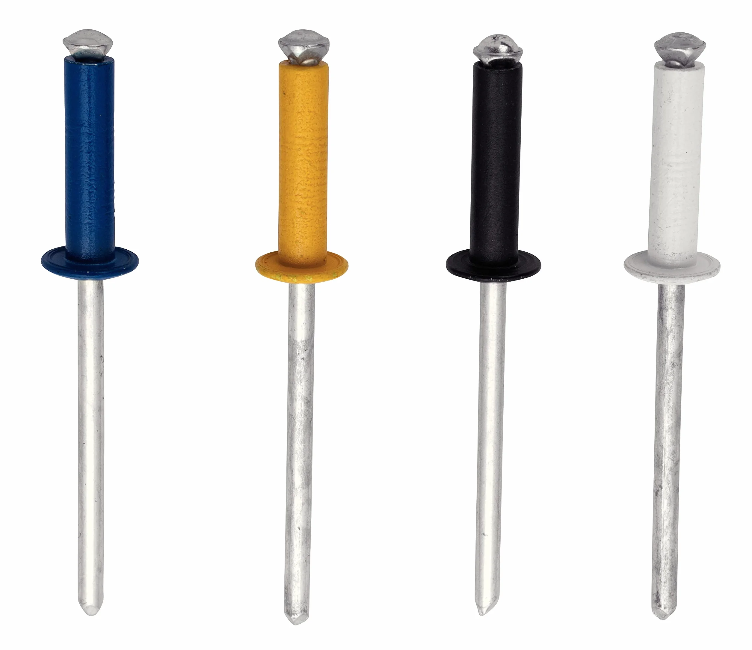 Rapid Nity zrywalne kolorowe Ø 4,8 mm, zakres zacisku 9-12 mm, 32 szt. nity aluminiowe, zestaw z wiertłami, do szczypiec nitowniczych