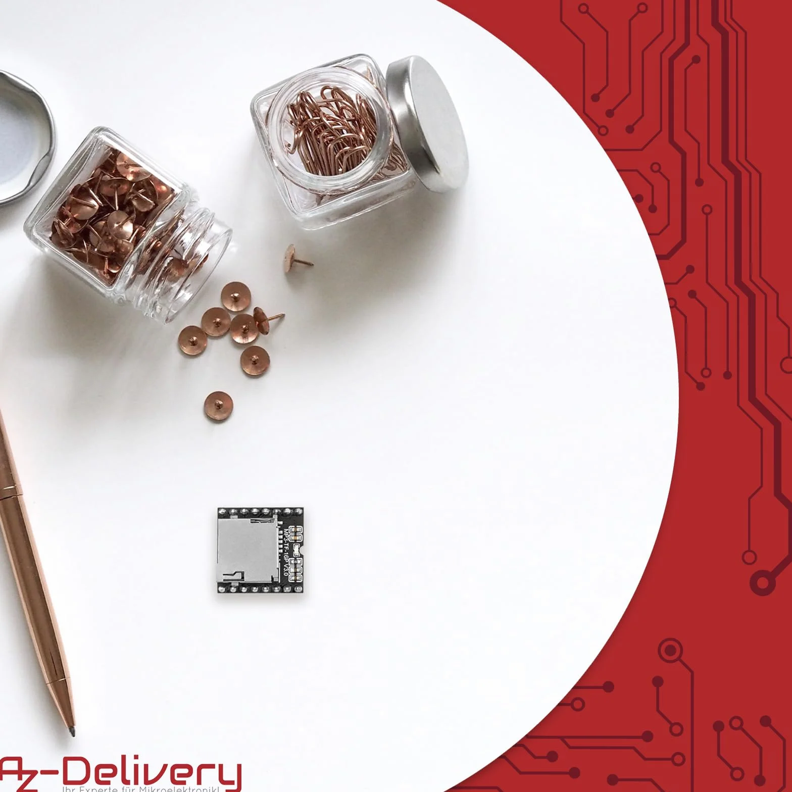 AZDelivery 3 x Mini MP3 Player Master Module kompatybilny z Arduino