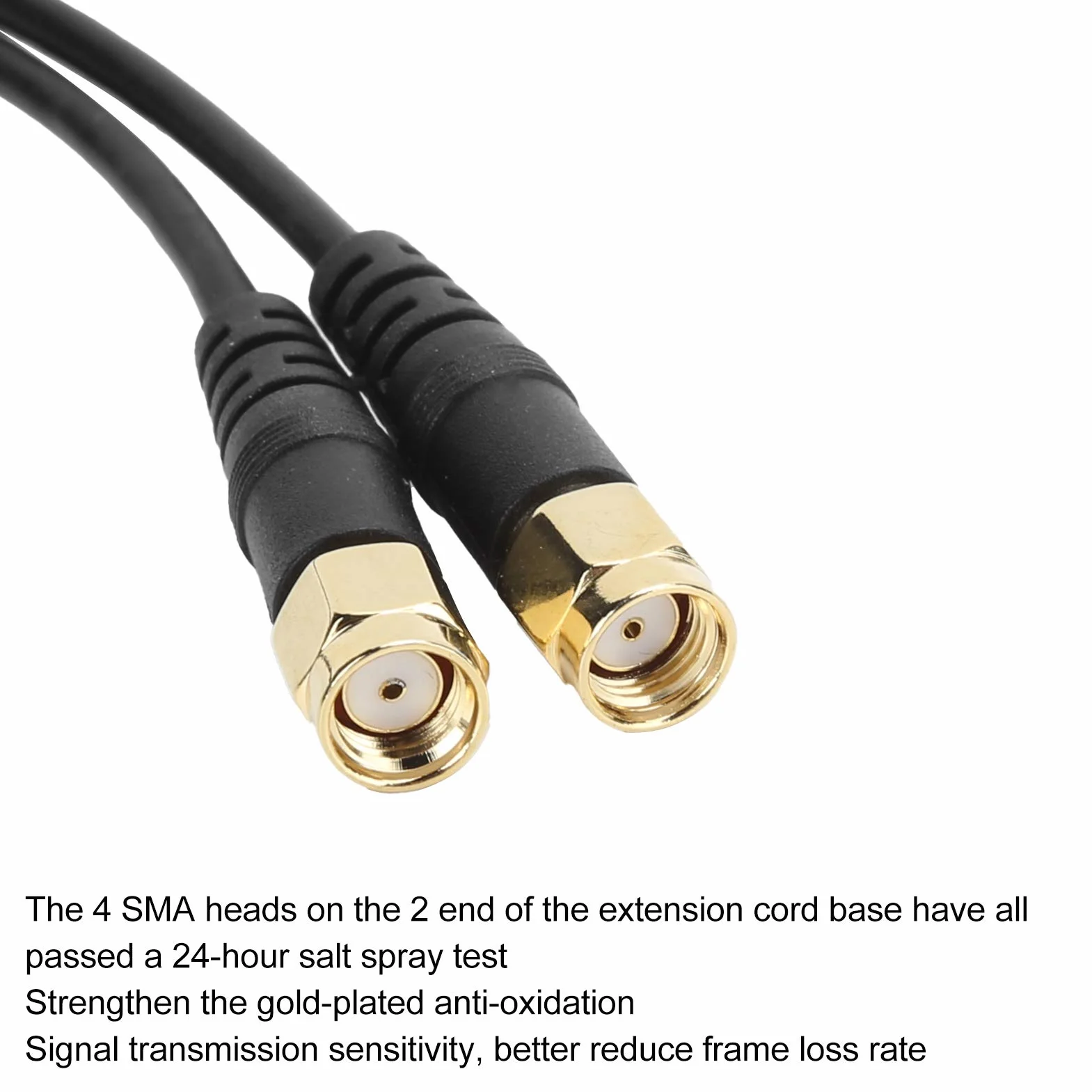 ASHATA Antena WiFi magnetyczna RP-SMA 1,1 m przedłużacz do routera
