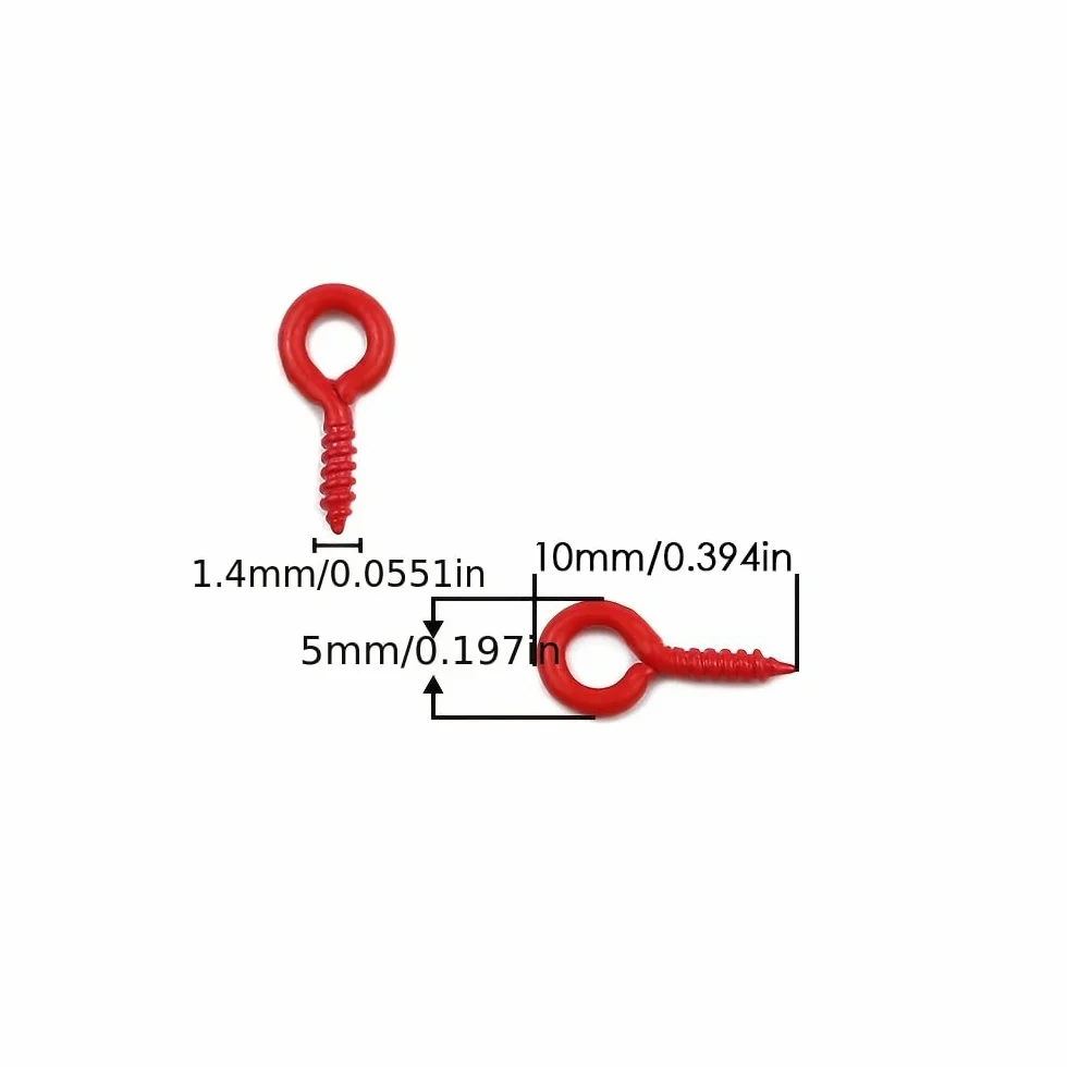 SKYPRO 500 szt. małych śrubowych kołków oczkowych, 5 x 10 mm, kolorowe haczyki oczkowe, metalowe kołki oczkowe do robienia sztuki DIY, mini metalowy haczyk do produkcji biżuterii