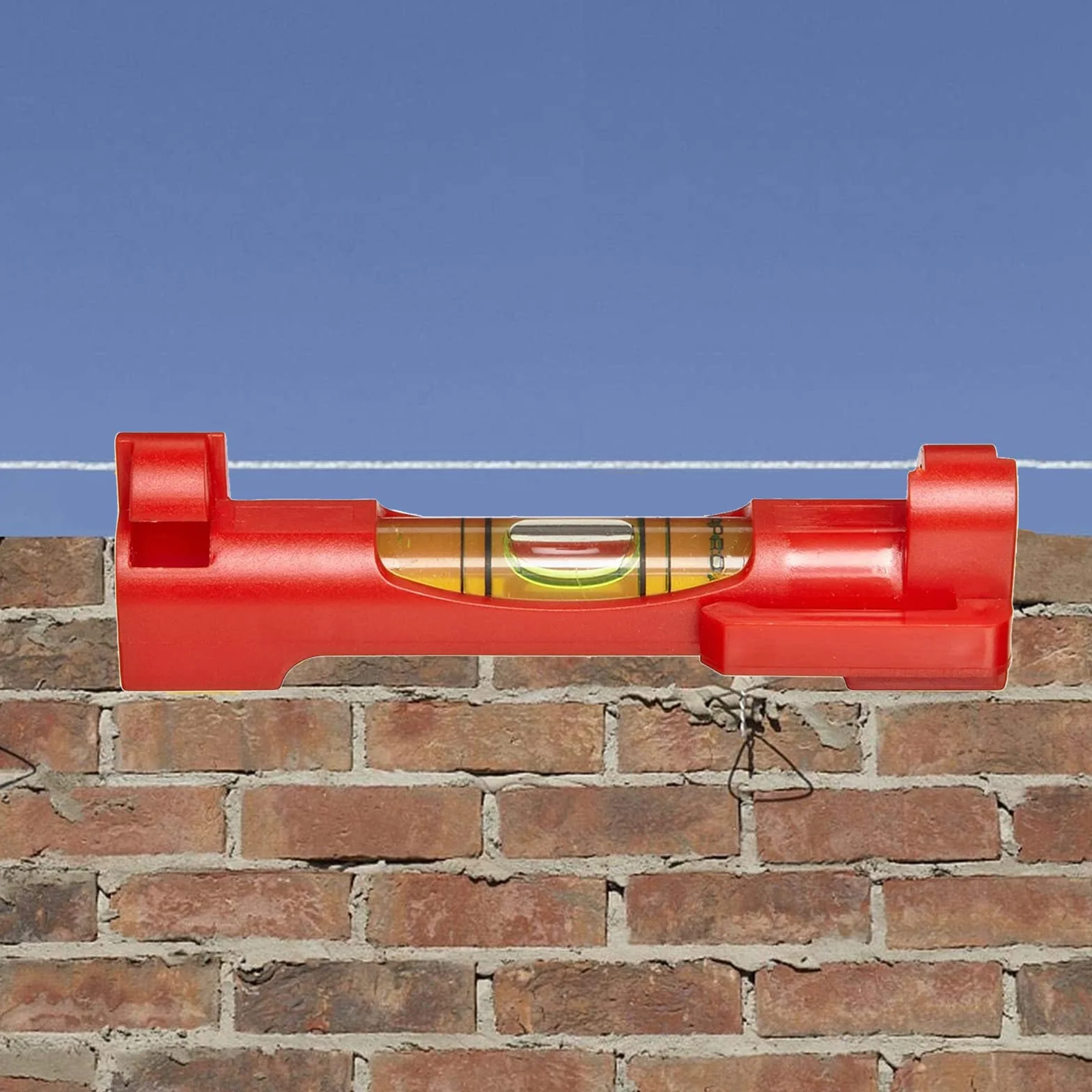Catelves Poziomica sznurkowa, 4 sztuki, czerwona, profesjonalna, do prac murarskich, hydraulicznych, rynienowych, Spirit Level