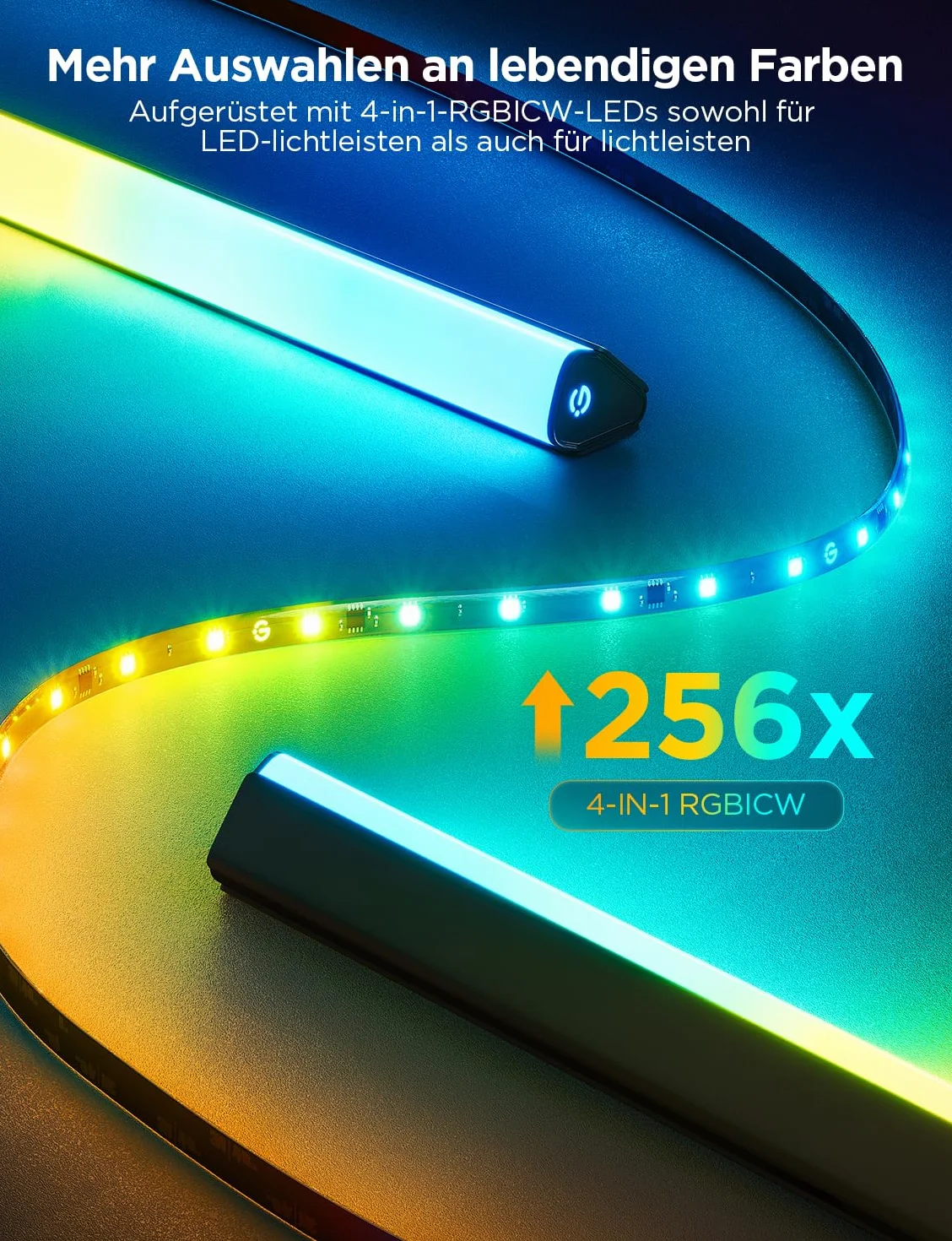 Govee Oświetlenie Led TV, zestaw podświetlający 3 Lite do telewizora od 55 do 65 cali, taśma świetlna LED RGBICW Wi-Fi TV 3,6 m z kamerą i inteligentnymi listwami świetlnymi 38 cm z podwójnymi diodami | Taśma RGBIC 3,6 m z kamerą, 15 cali Smart Lightbar,