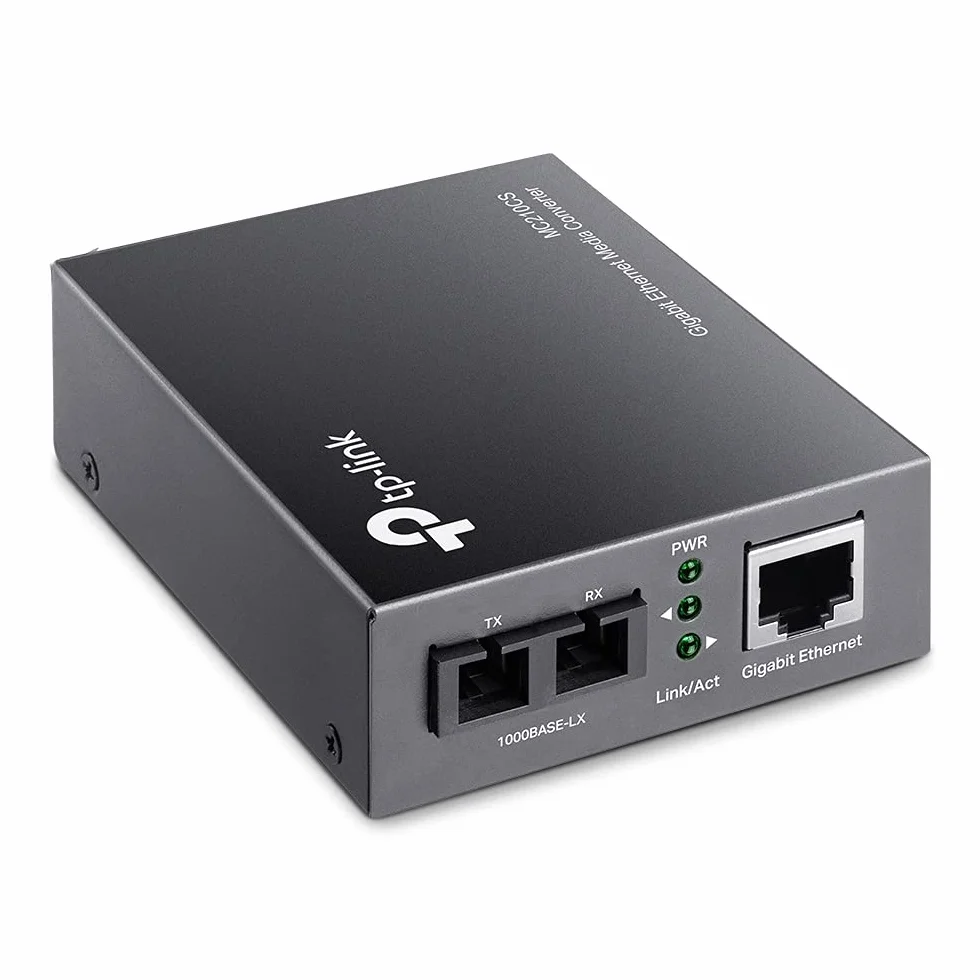 TP-Link MC210CS | Konwerter Mediów Gigabit Ethernet | 1000BASE-LX do 1000BASE-T | Światłowód jednomodowy | Złącze SC | Do 20 km | Plug & Play