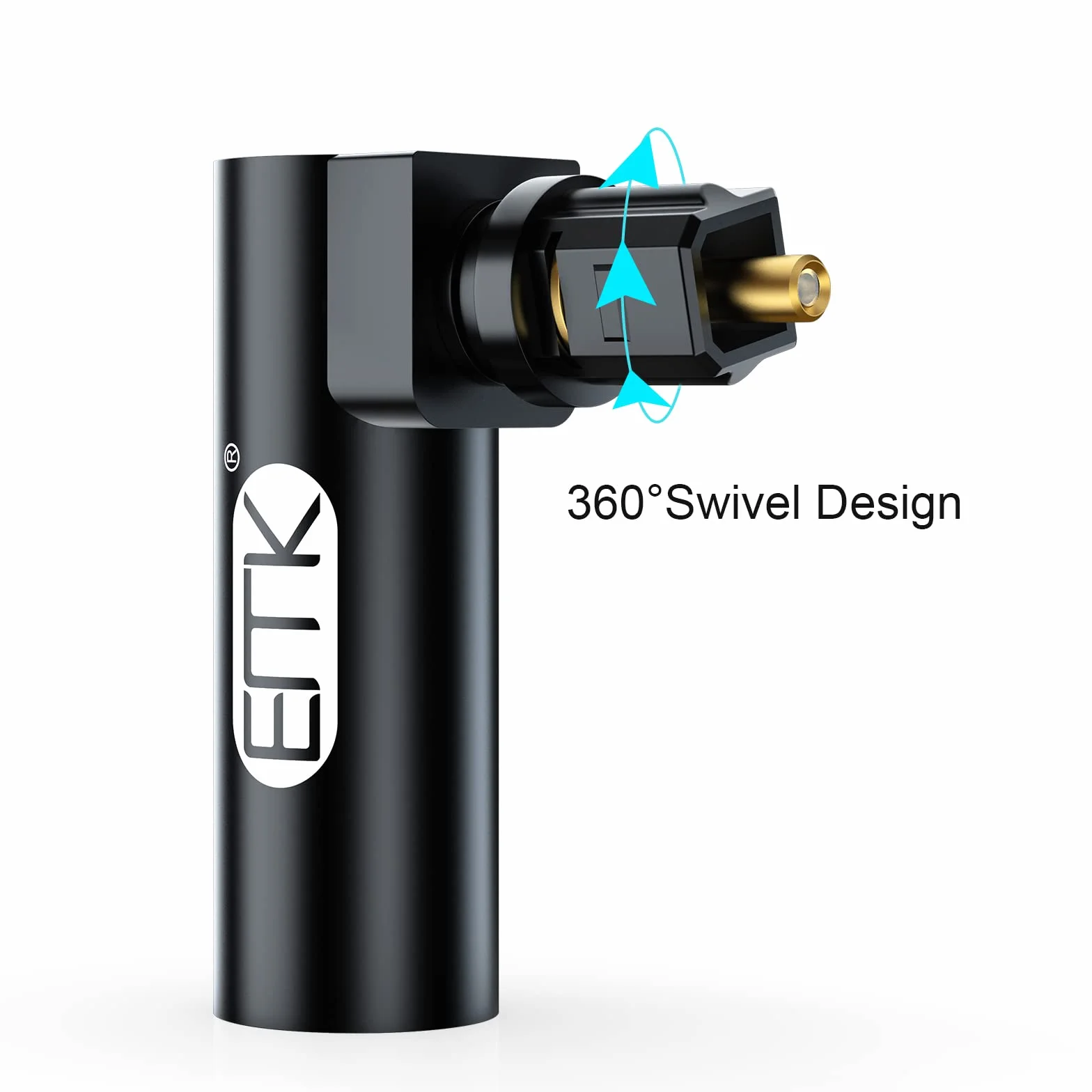 Adapter optyczny audio Toslink 90 stopni EMK 2 sztuki czarny