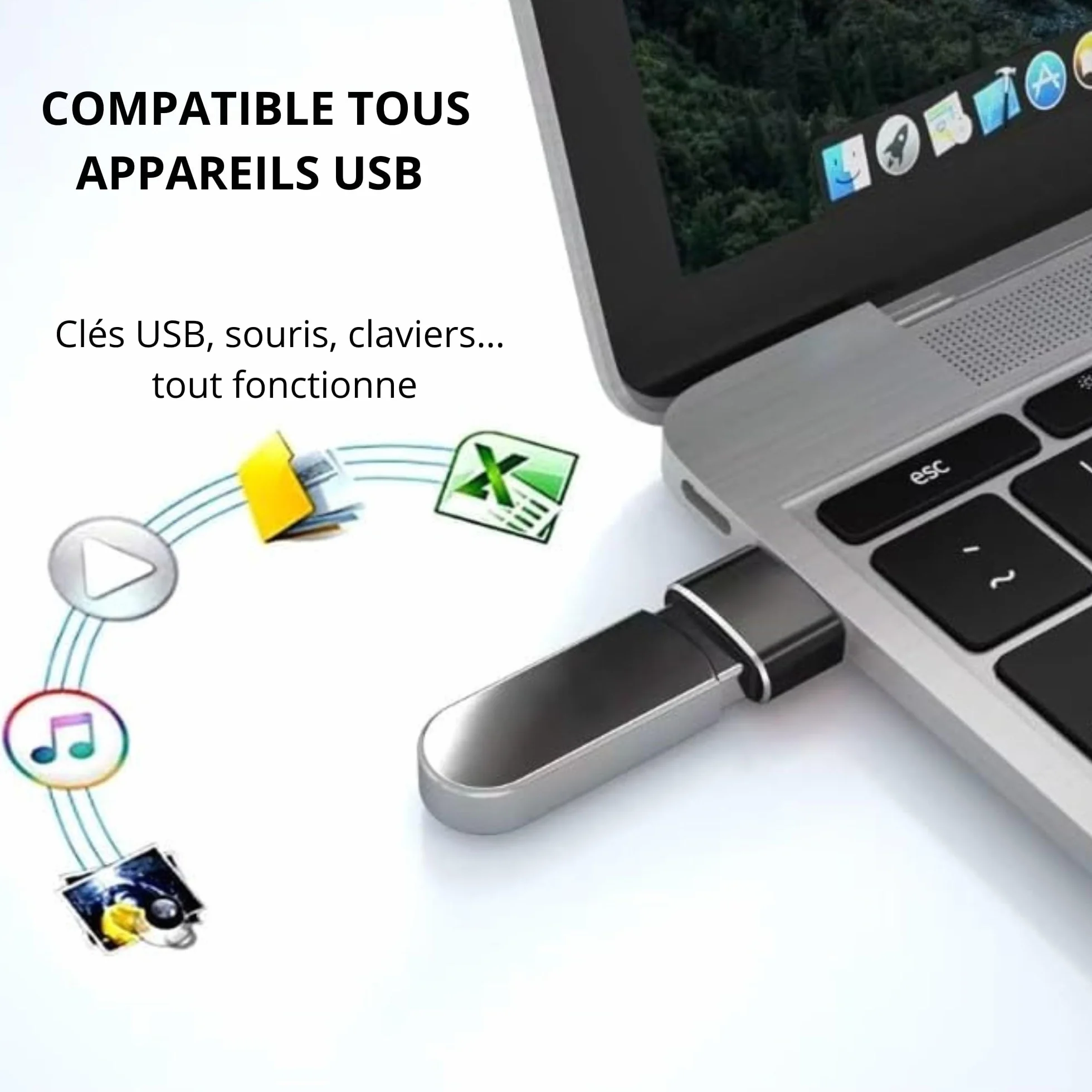 Clem Tech Adapter USB C na USB A OTG 10 Gbps Zestaw 4 szt