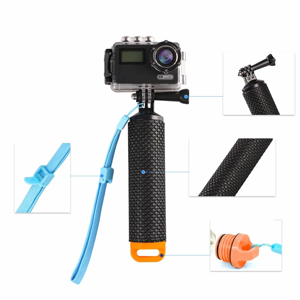Pływający Uchwyt Ręczny,Monopod Do Nurkowania,Wodoszczelny Uchwyt Do Nurkowania,Pływający Uchwyt Do Kamer Sportowych,Do Wszystkich Kamer,Kamer Sportowych Itp Akcesoria,Pomarańczowy,Kiuiom