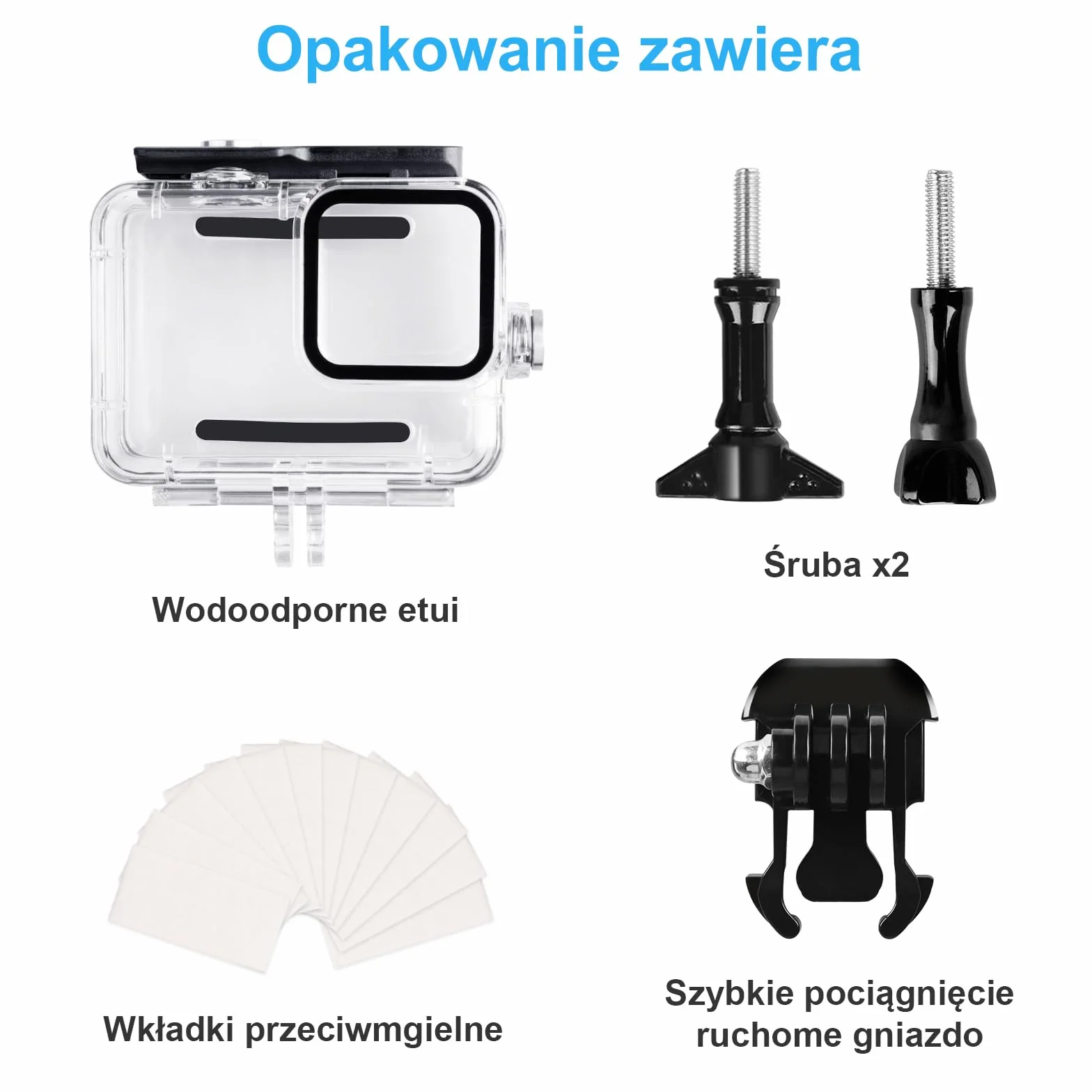 REDTRON Wodoodporna obudowa do GoPro 9 10 11 12 13, obudowa ochronna do nurkowania 60M do kamery akcji Gopro 9 10 11 12 13, podwodna wodoodporna obudowa ochronna z mocowaniem do szybkiego zwalniania