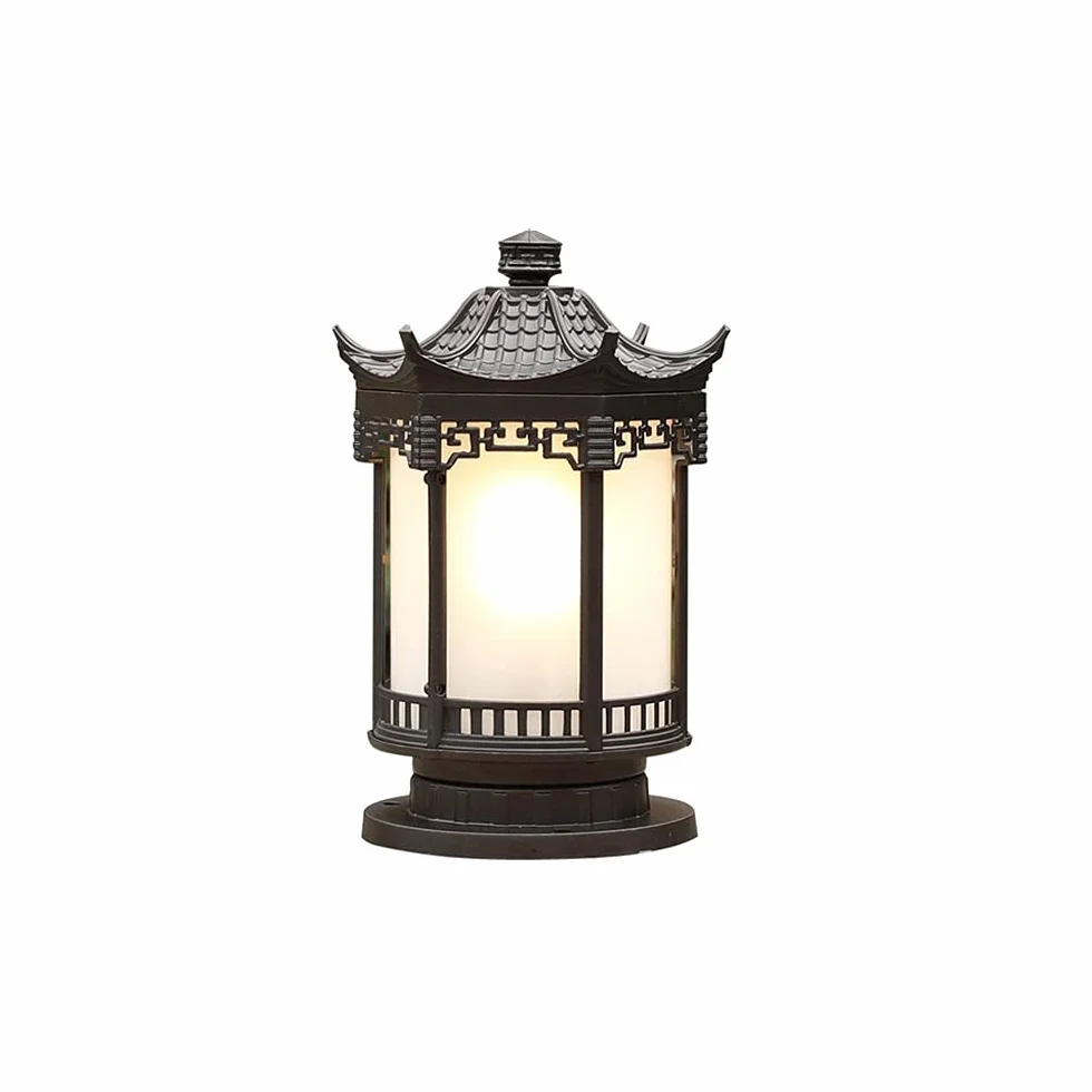 Oświetlenie Zewnętrzne Słupków, Lampy Solarne Z Kapturkiem, Wodoodporna Lampa Zewnętrzna Na Słupek Do Ogrodzenia, Tarasu Lub Ogrodu, Pasująca Do Słupków Drewnianych 4X4, 6X6 Z Aluminiowym Pc, Brązowa