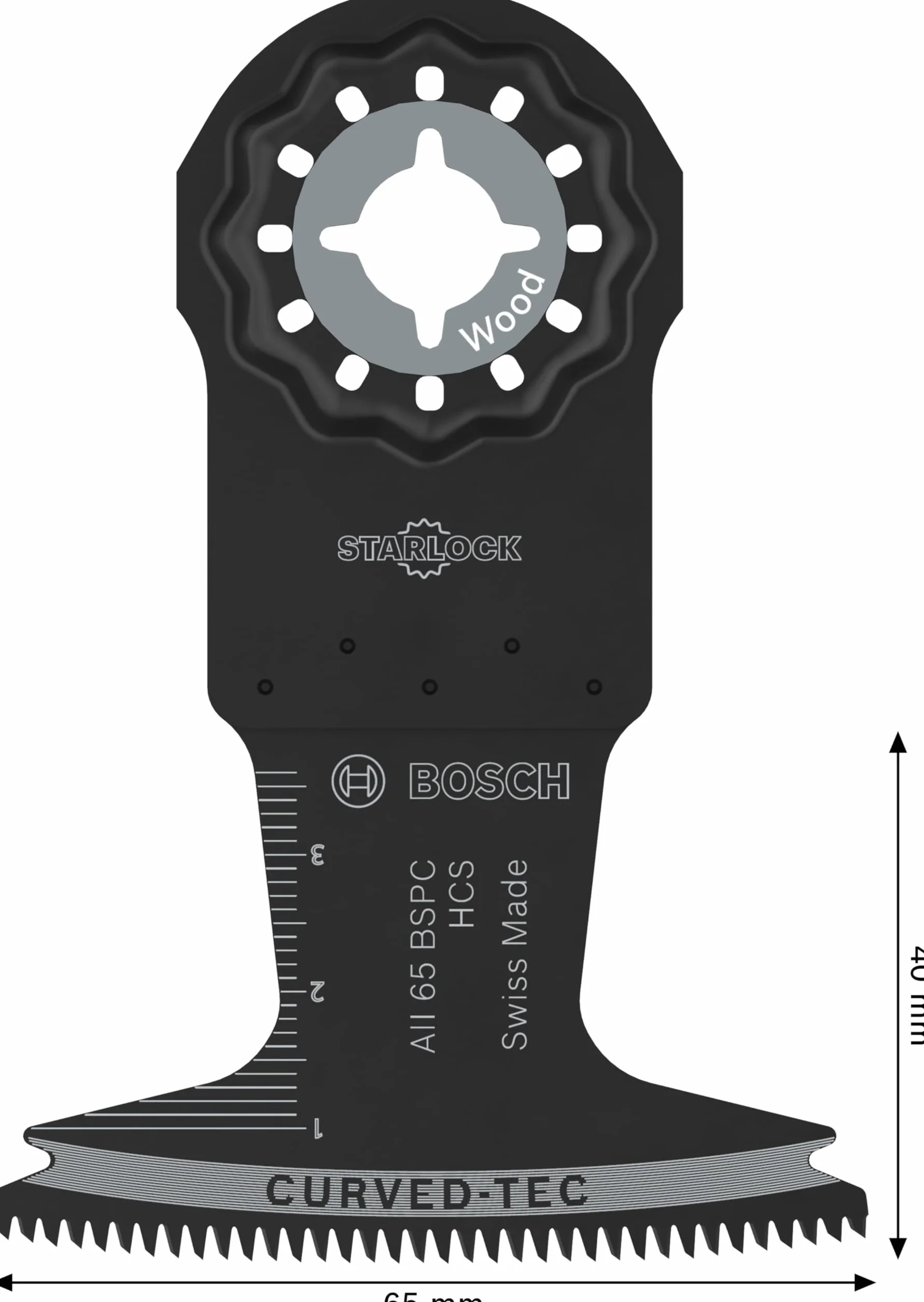Bosch 5x Brzeszczot do cięcia wgłębnego AII 65 BSPC (do Miękkie drewno, Szerokość 65 mm, Professional Akcesoria Narzędzie wielofunkcyjne)