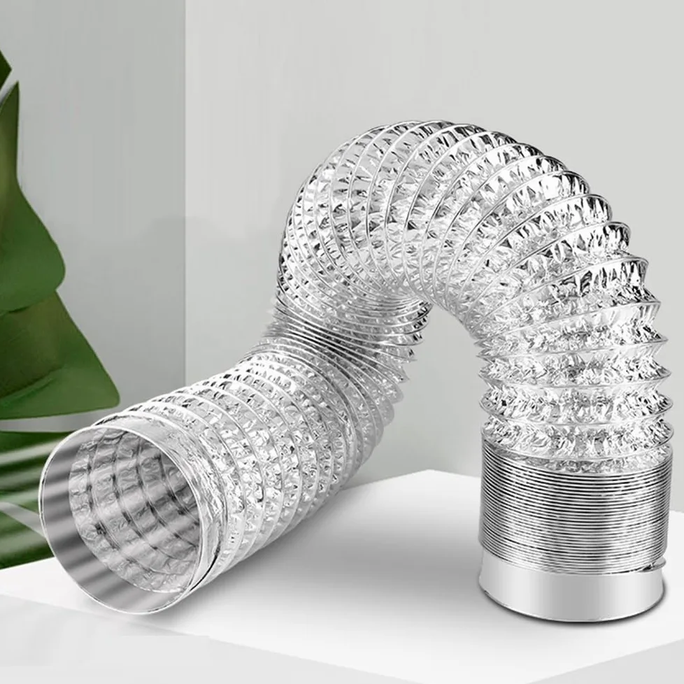 Elastyczny wąż wentylacyjny z folii aluminiowej – 4 m, odporny na ciepło, izolowany kanał do okapu kuchennego, wentylator wyciągowy dmuchawy HVAC, ulepszony przepływ powietrza i trwałość
