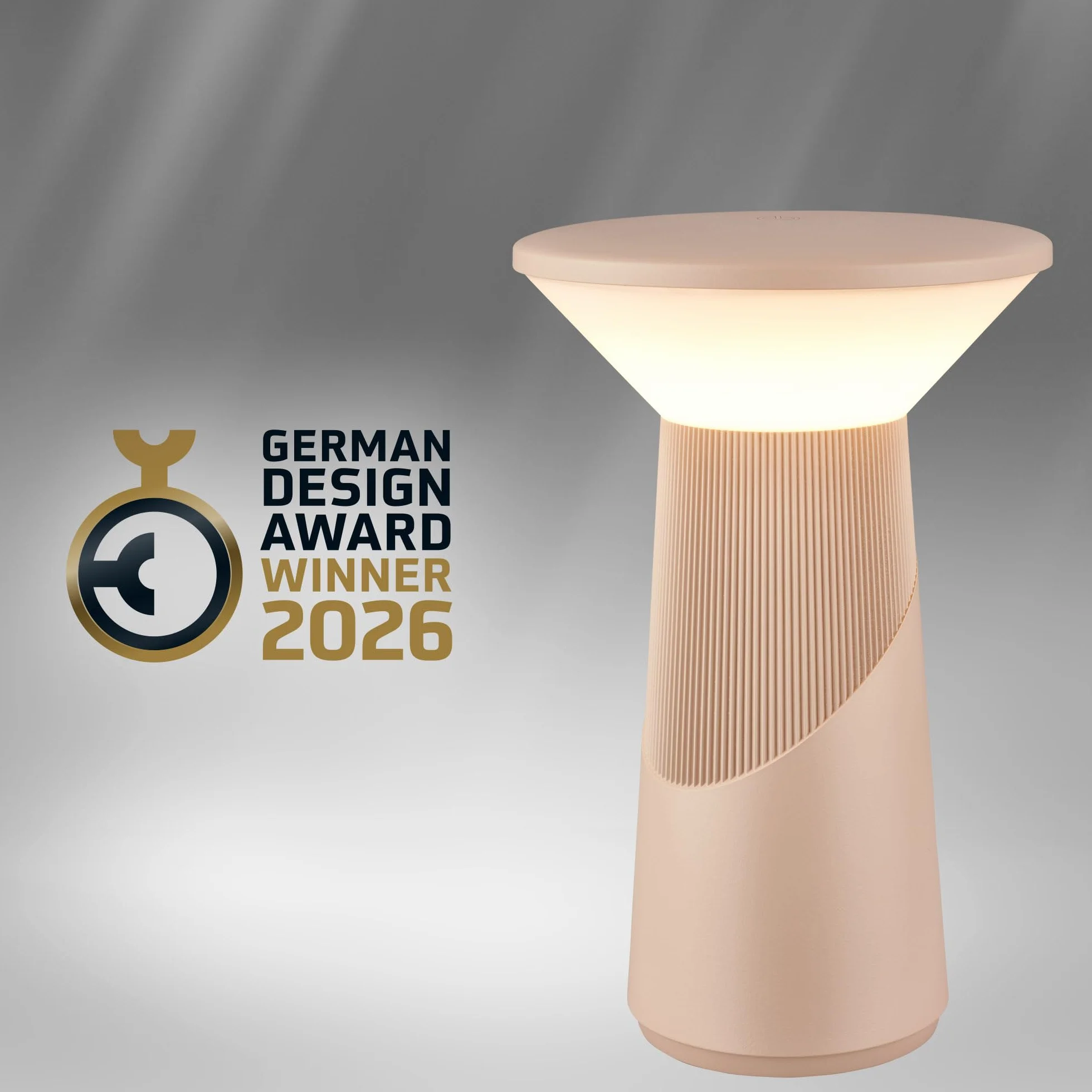 BRILONER - Ładowalna lampa stołowa bezprzewodowa, dotykowy ściemniacz z płynną regulacją, funkcja pamięci, ip44, usb-c, LED model przenośny, German Design Award 2026, 15x24 cm, beżowy kolor