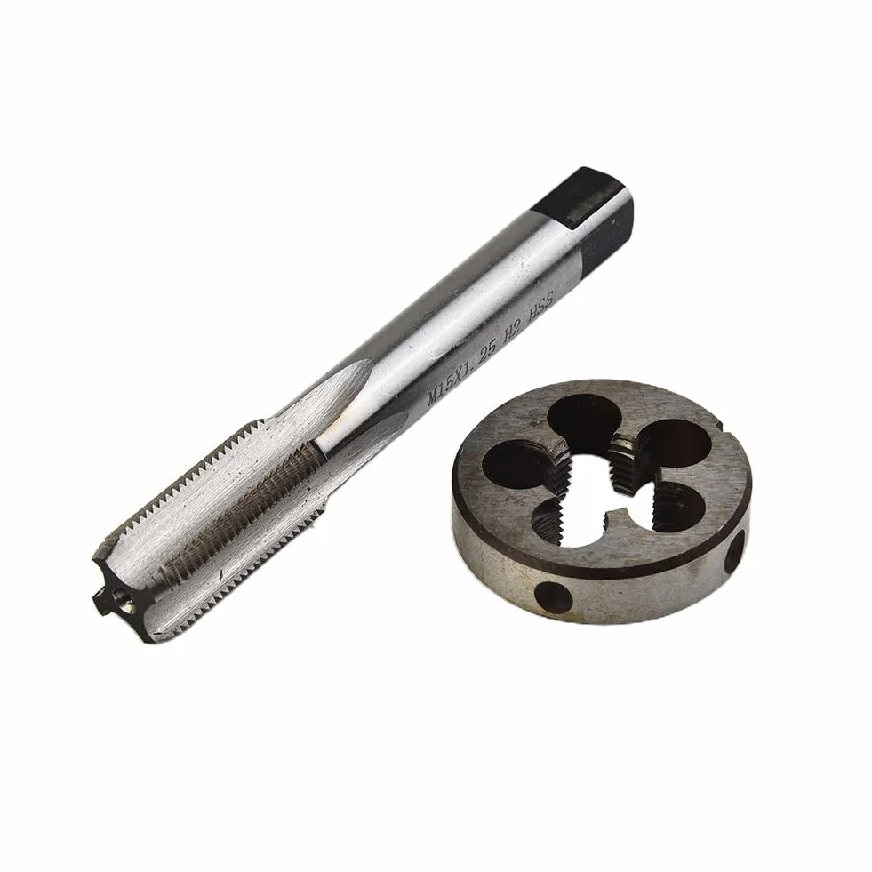 Zestaw gwintowników i narzynek, gwintowniki i narzynki do gwintów okrągłych, narzędzie do gwintowania M15x1,25 mm i narzynki do gwintów M15x1,25 mm