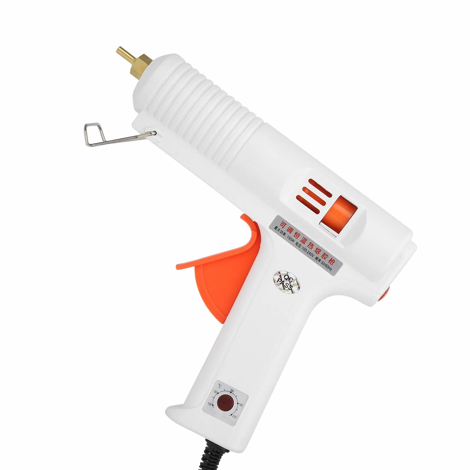 Pistolet do klejenia na gorąco, regulowana stała temperatura 150 W, do napraw domowych, majsterkowania, kolor biały