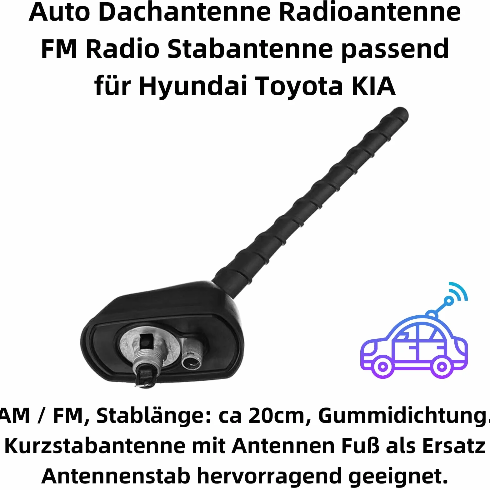 Antena prętowa R15CS zewnętrzna dachowa do samochodu AM/FM Hyundai Toyota KIA