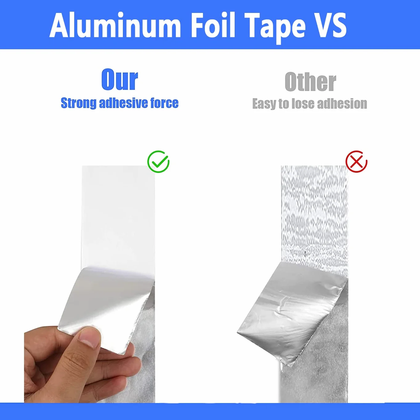 Aluminiowa taśma klejąca, samoprzylepna taśma aluminiowa, wodoszczelna i odporna na wysokie temperatury taśma do uszczelniania, naprawy i izolacji (5 cm x 20 m)