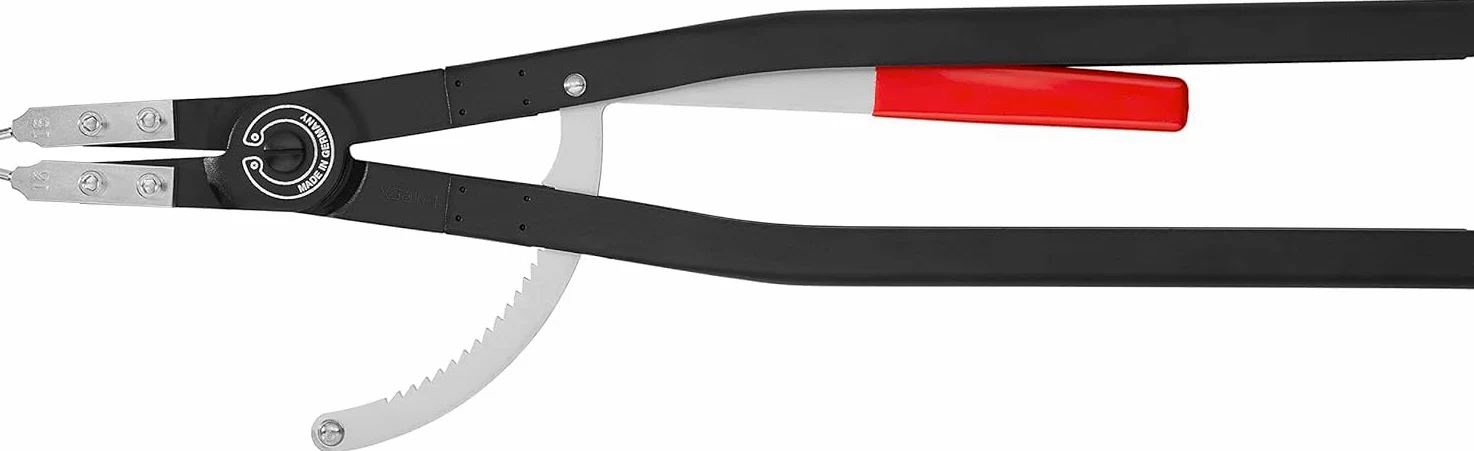 KNIPEX Szczypce do pierścieni osadczych sprężynujących do montażu pierścieni wewnętrznych w otworach malowane proszkowo, czarne 580 mm, 44 10 J6