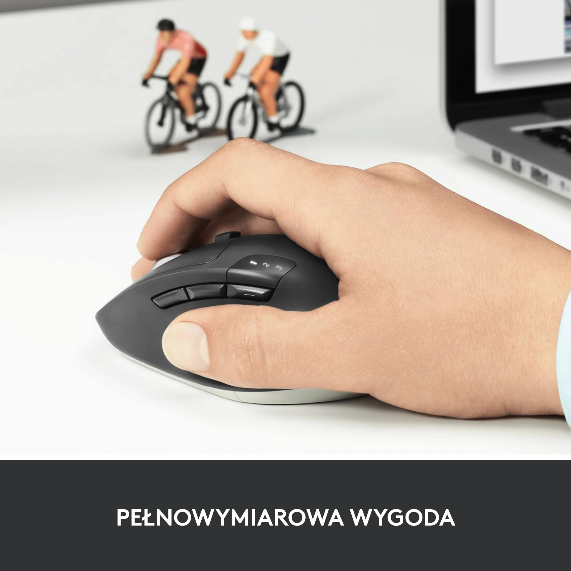 Logitech M720 Triathlon, Mysz bezprzewodowa Multi-Device, Bluetooth, uniwersalny odbiornik USB, 1000 DPI, 6 programowalnych przycisków, bateria do 2 lat, laptop/PC/Mac/iPadOS - Szary