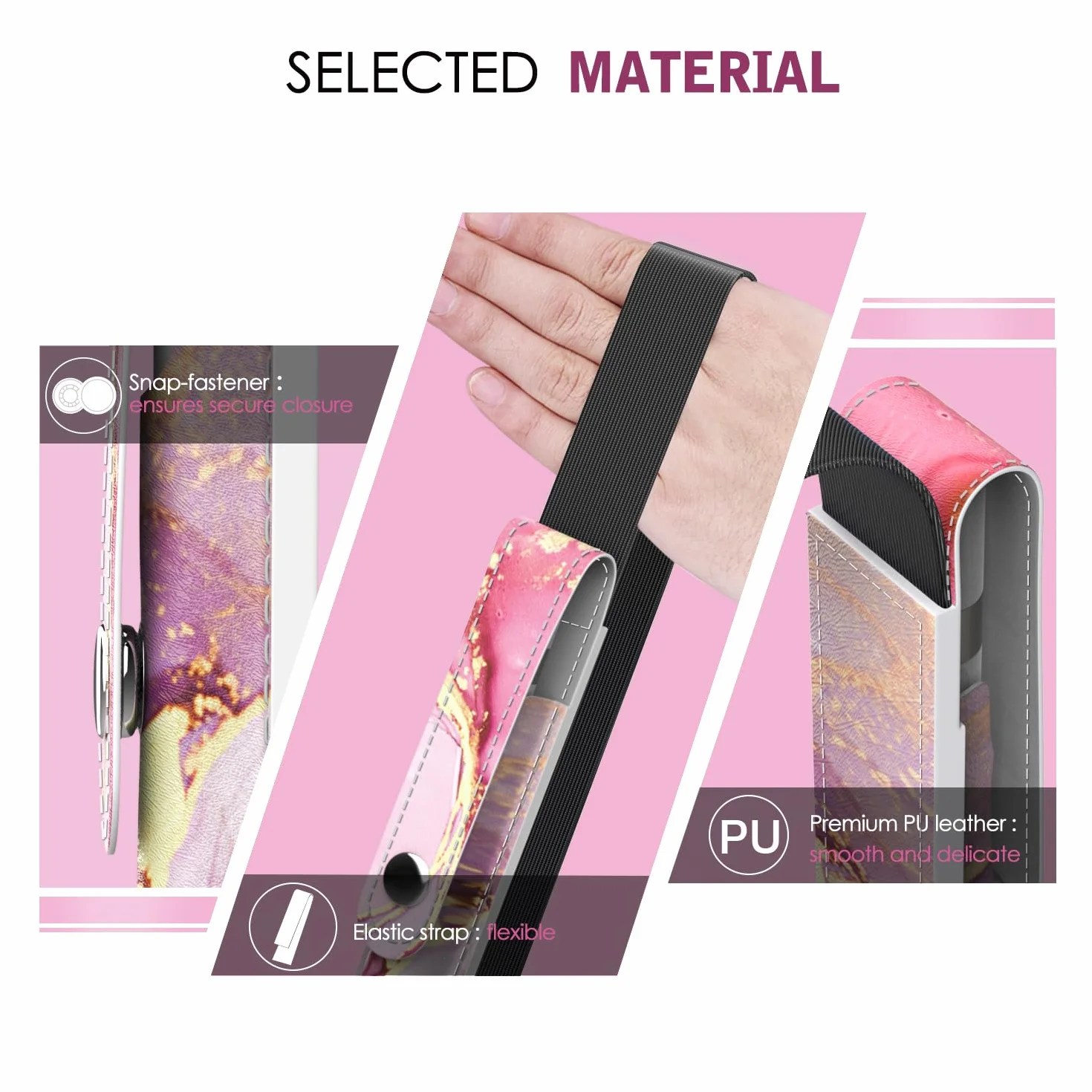 MoKo Apple Pencil Pro Holder PU Leather iPad Pencil Sleeve with Buckle Elastic Band