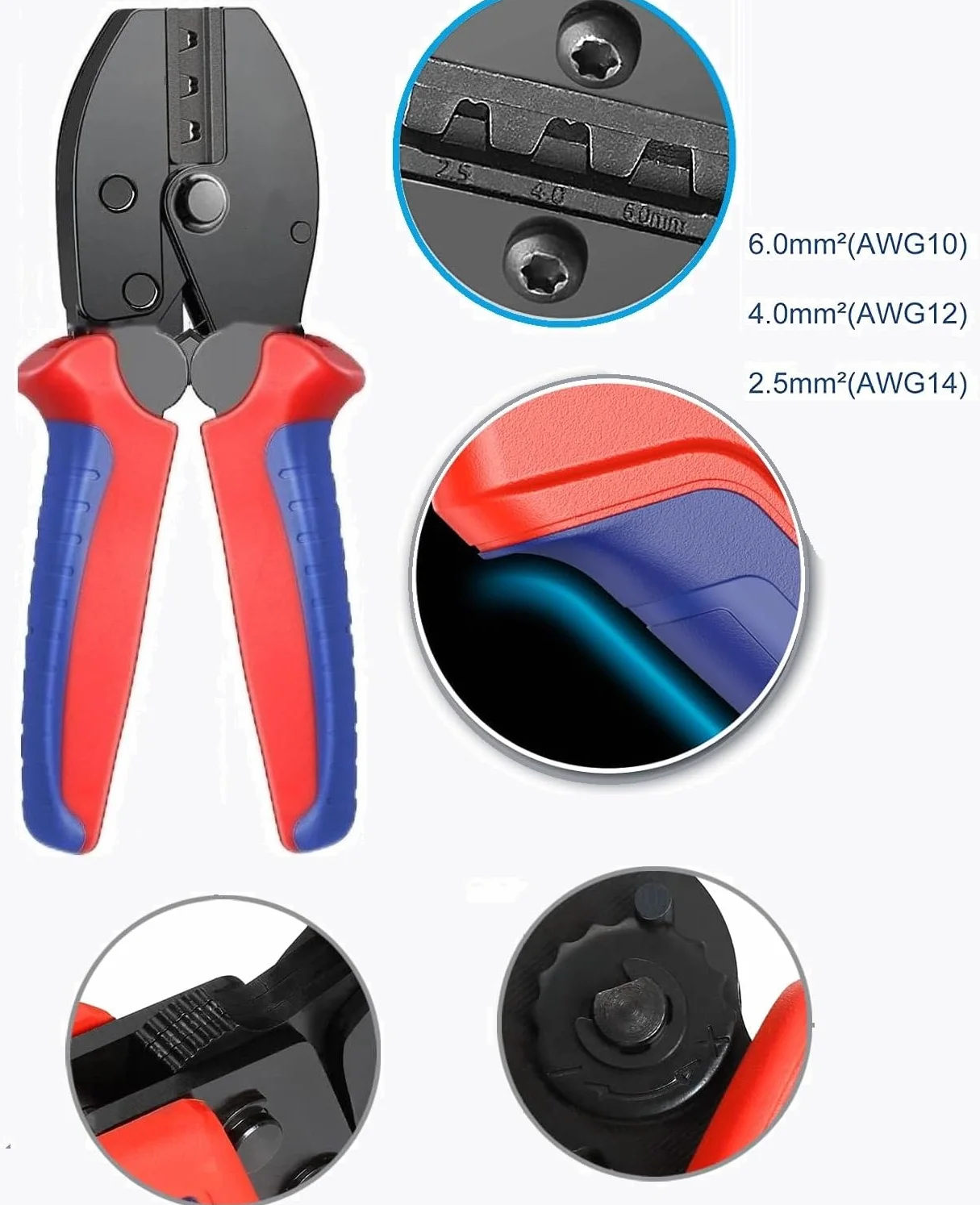 Zestaw zacisków solarnych do paneli słonecznych 2,5/4/6 mm², kabel PV, 1 x pręt dociskowy PV, 10 par złączy do kabli słonecznych, 10 par męskich / żeńskich kolektorów słonecznych, 2 x klucz płaski do