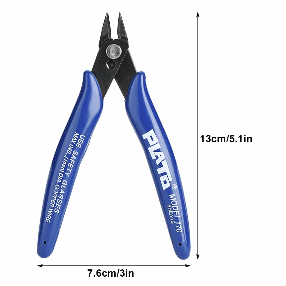 Richer-R 3D Printer Cutter Wire Cutter Accessories 3D Printer Accessories Side Cutting Nippers Cutter Snips Shears Diagonal Pliers Tool Compact, Lightweight, Refined and Comfortable Handle Design
