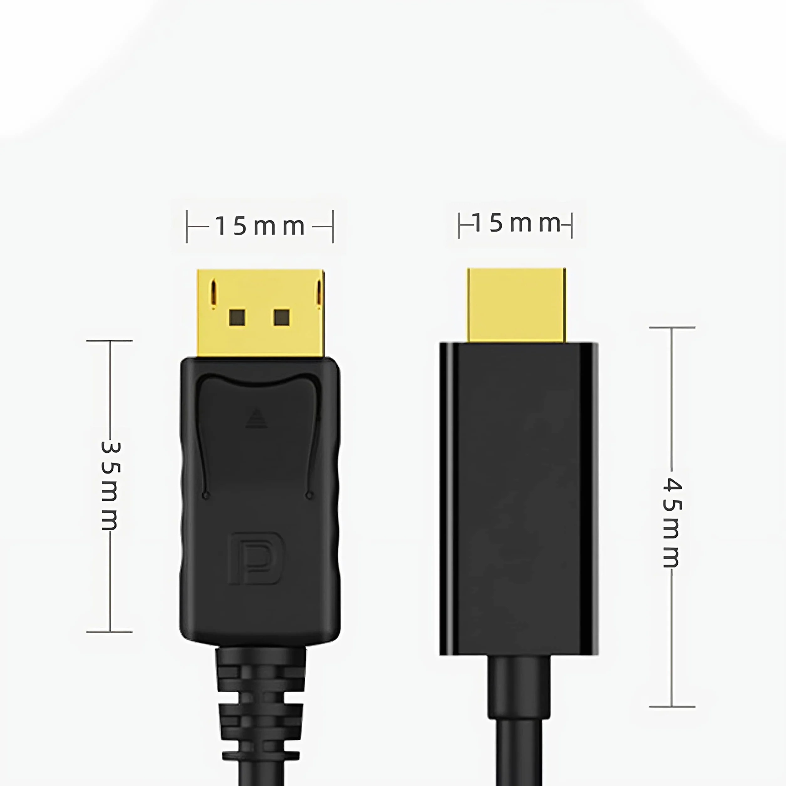Retoo Adapter DisplayPort na HDMI, 4K Display Port na HDMI, adapter żeński HDMI, kompatybilny z HDTV, monitorem, projektorem, biurkiem, Surface, kablem ekranowym 1,8 m, czarny