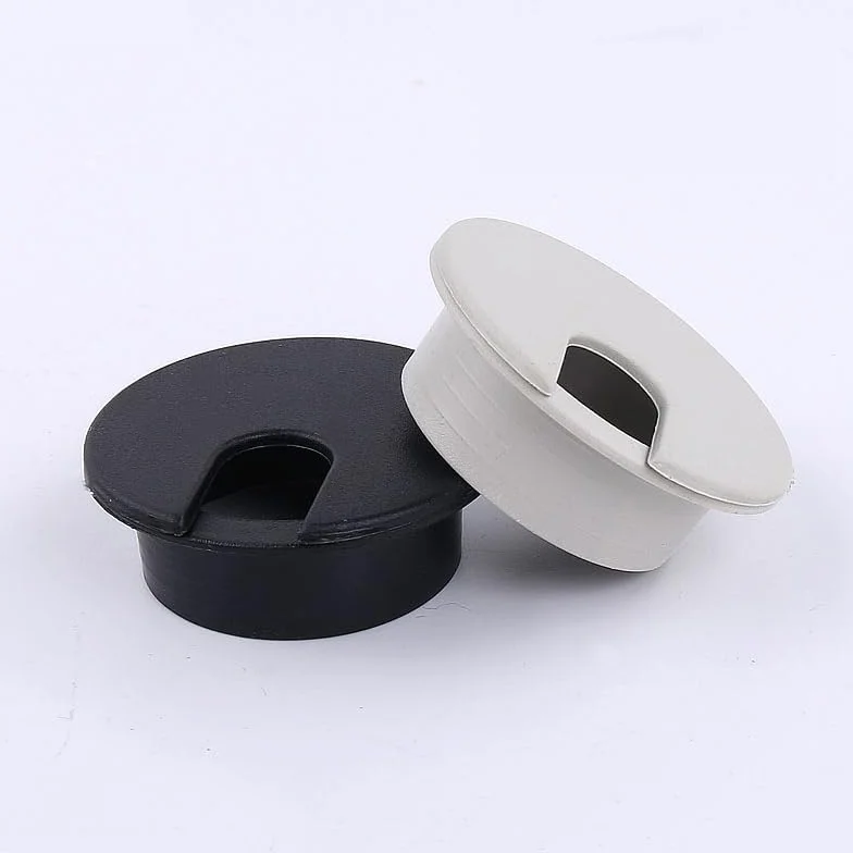 przelotka na biurko Biurko przelotka kablowa 35mm ABS osłona otworu na drut osprzęt meblowy plastikowy uchwyt linkę do stołu komputerowego(Black,10PCS-35MM)