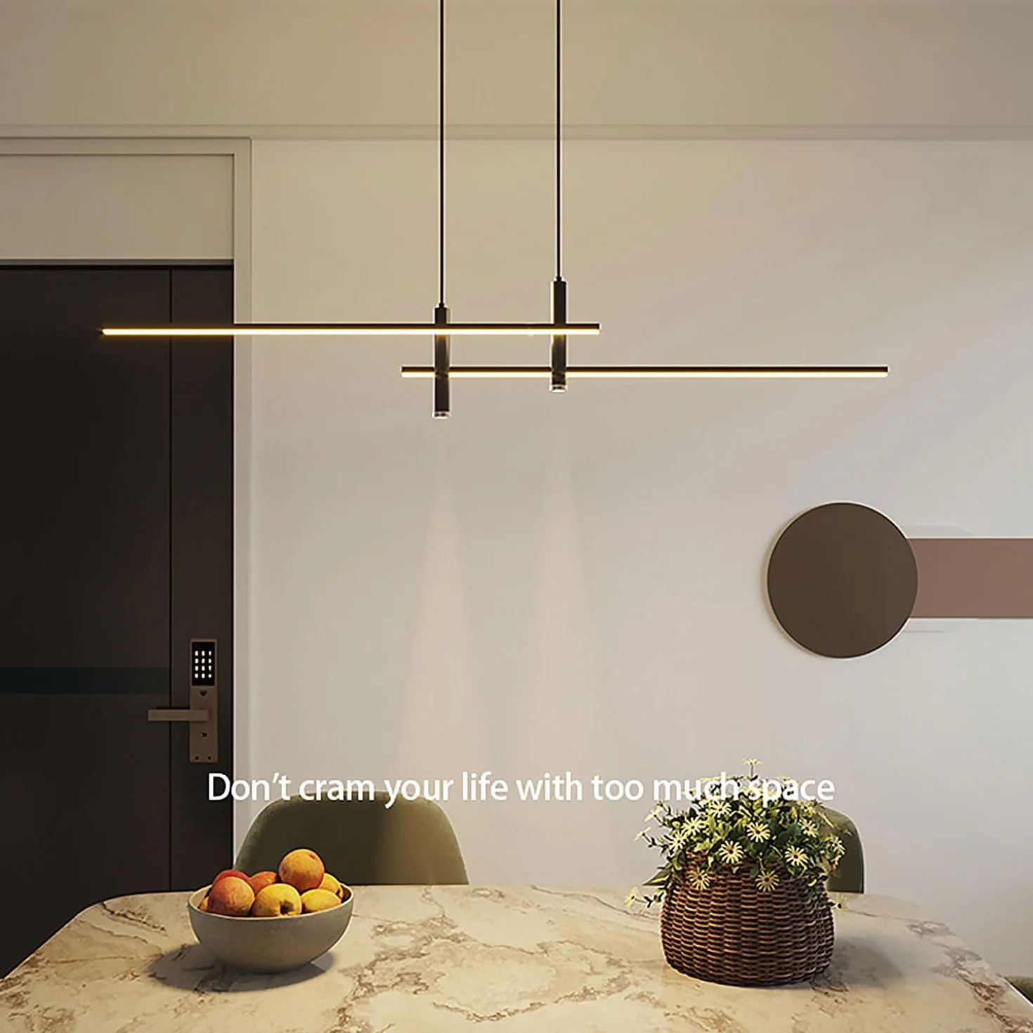Nowoczesna lampa wisząca LED do jadalni, salonu, z pilotem zdalnego sterowania, ściemniana, do restauracji, kuchni, baru, jadalni (kolor: czarny, rozmiar: 90c