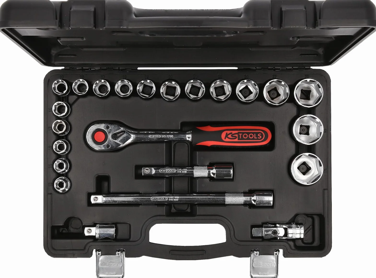 KS Tools 918.0623 CHROMEplus Zestaw podw. kluczy nasadowych,23-szt, 1/2"