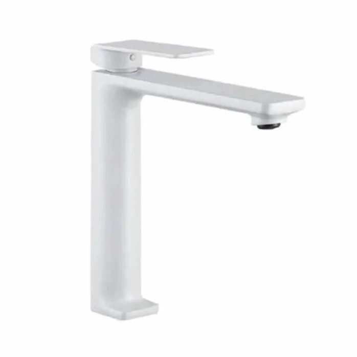 IMEX - bateria umywalkowa wysoka jednouchwytowa wysoka bateria łazienkowa Fidżi Series White Mate - BDF016-3BL