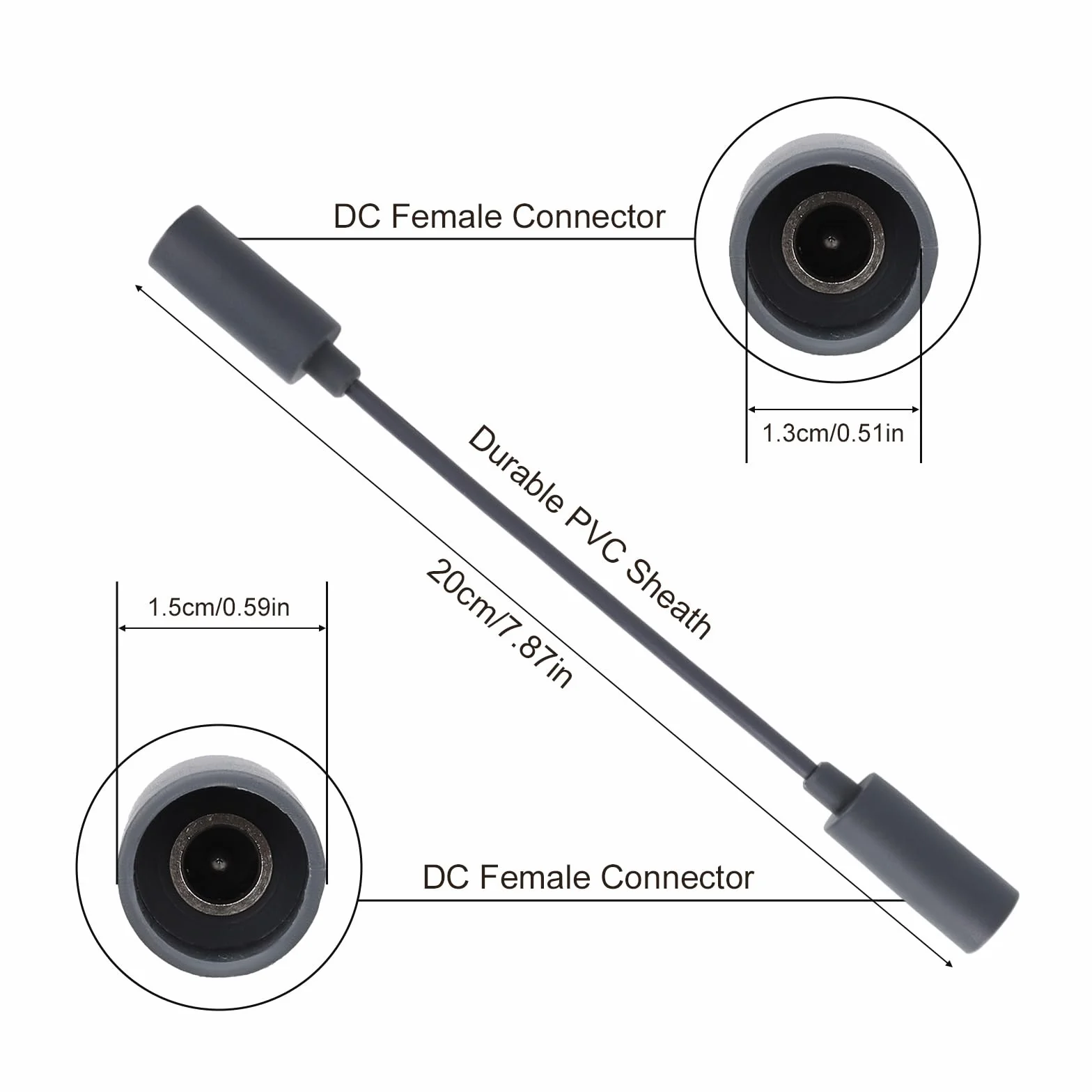 Złącze Kabla DC Starlink Mini 20 cm Żeńskie Żeńskie Przedłużacz Adapter Zasilający