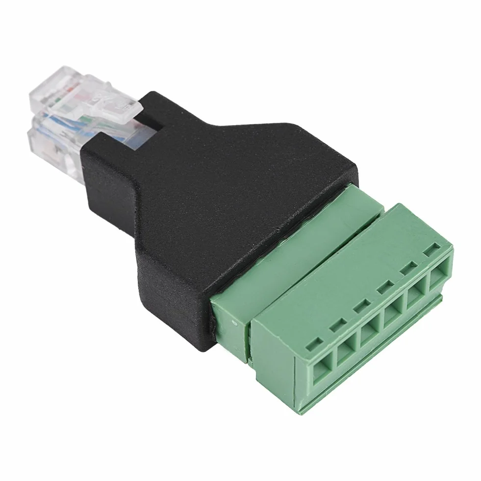 Wtyczka 6P6C RJ12 z ekranowanym adapterem do CCTV 6-biegunowa