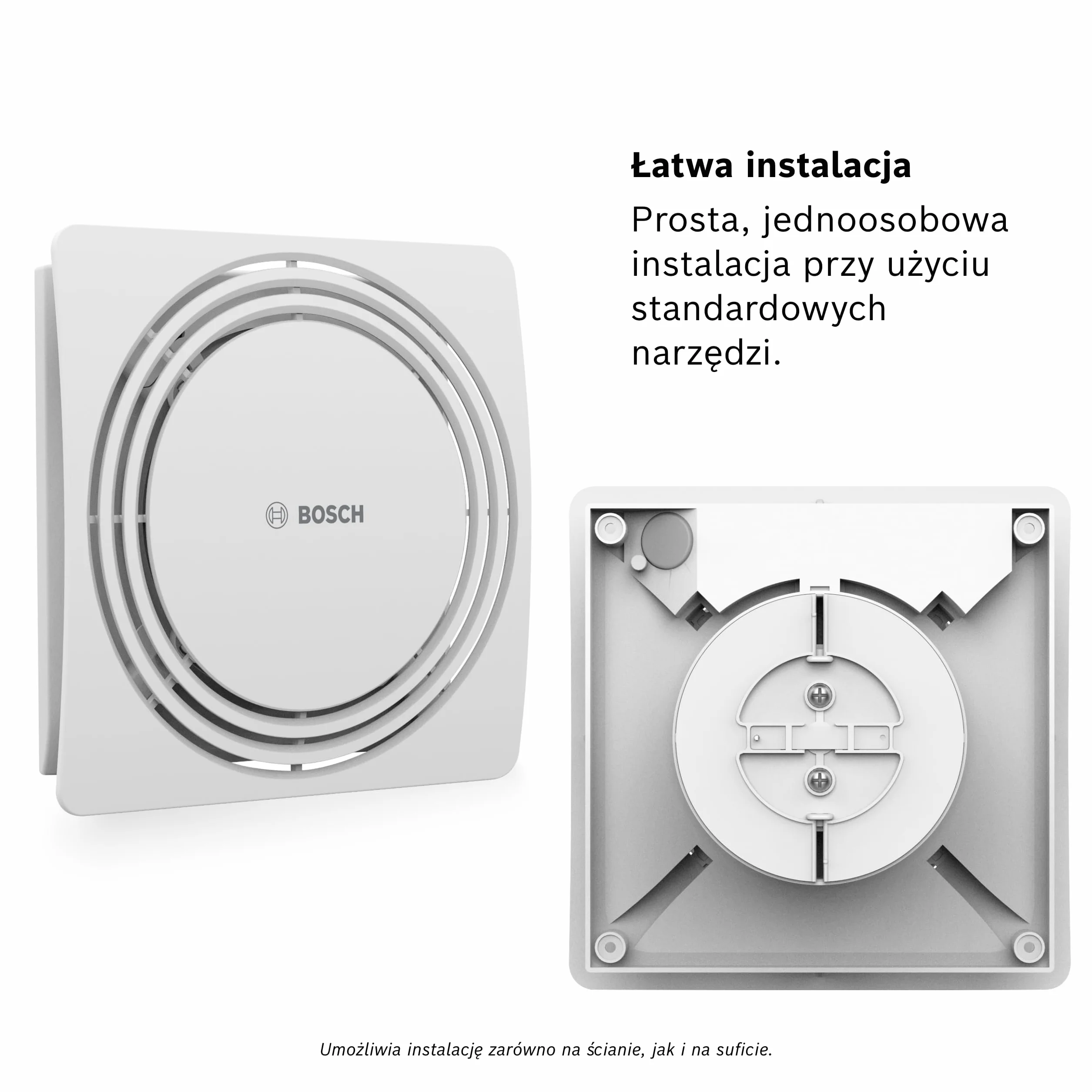 Bosch Cichy Wentylator Łazienkowy 1900 DH 125mm - Do wentylacji łazienki i toalety, przeciw wilgoci i pleśni – z czujnikiem wilgotności i zegarem sterującym – średnica 125 mm
