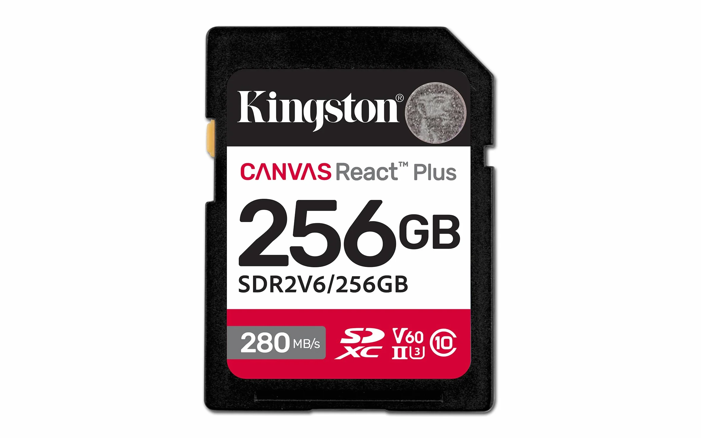 Kingston Canvas React Plus V60 SD 256 GB SDXC UHS-II 280R/150W U3 V60 dla 4K