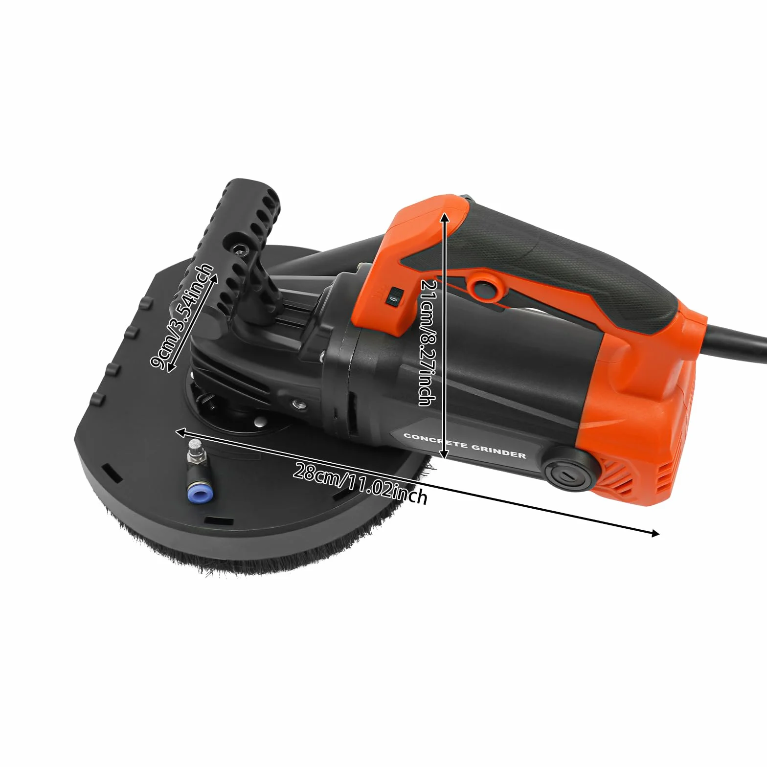 Szlifierka do betonu, frezarka remontowa, zestaw 180 mm, 5000 W, szlifierka kątowa z osłoną przeciwpyłową, z regulacją prędkości obrotowej 1-6 biegów, do szlifowania ścian cementowych, podłóg
