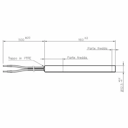 Świeca zapłonowa L 160 mm, średnica 12,5 mm, 350 W, do pieców na pellet