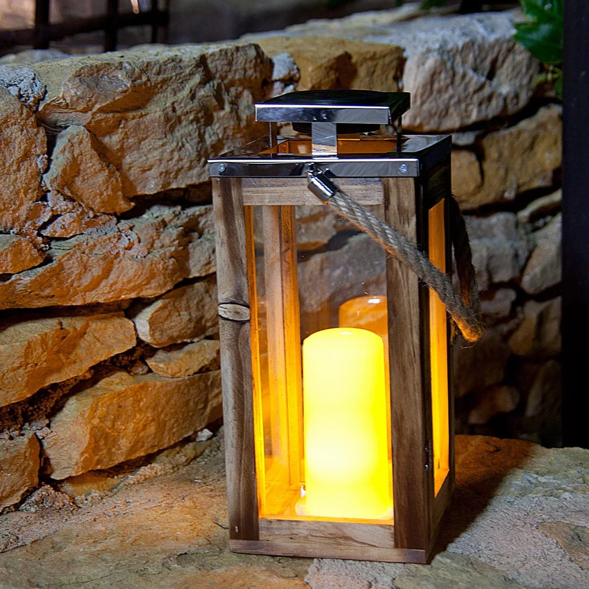 LUMI JARDIN Latarnia solarna z uchwytem wys. 28 cm OAKY