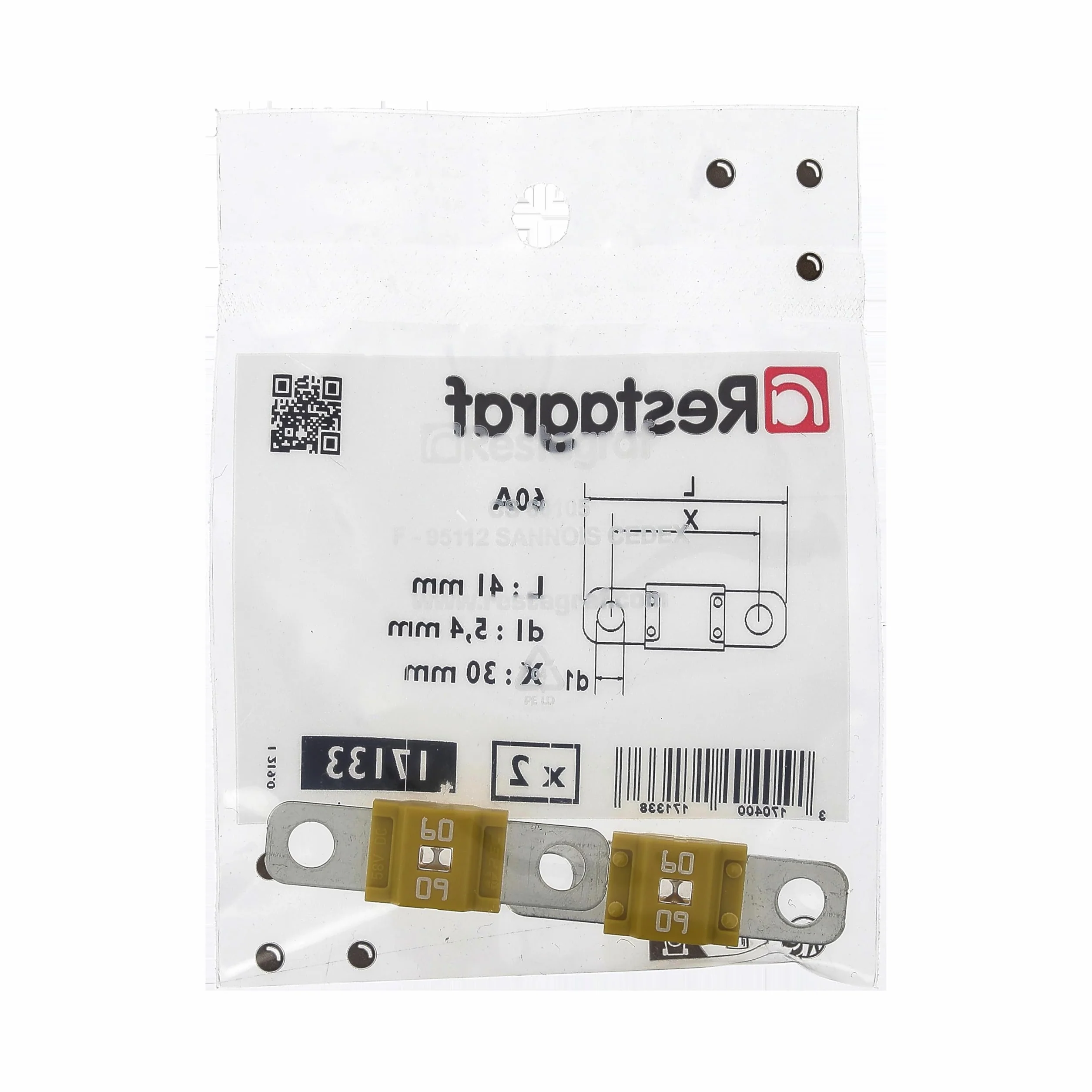 Restagraf Midi bezpiecznik w torbie, 58V/60A, żółty