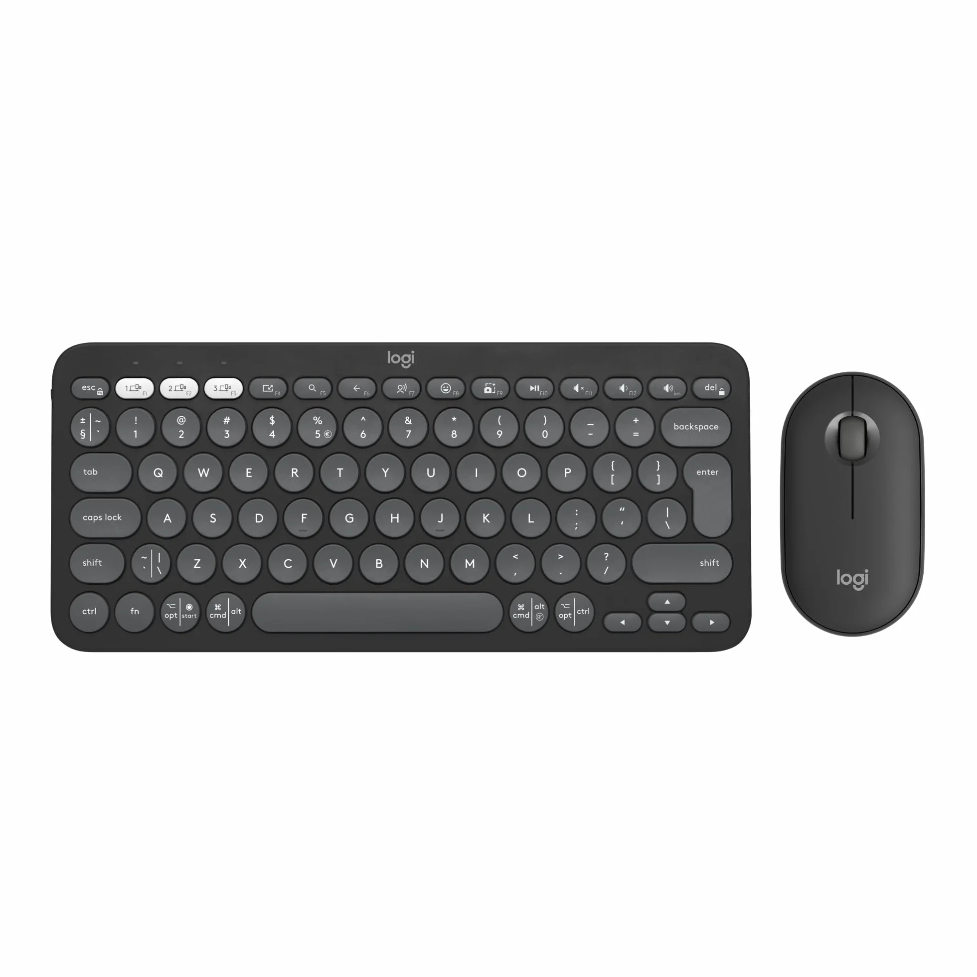 Logitech Pebble 2 Combo Bezprzewodowa klawiatura i mysz Logi Bolt Bluetooth Grafit