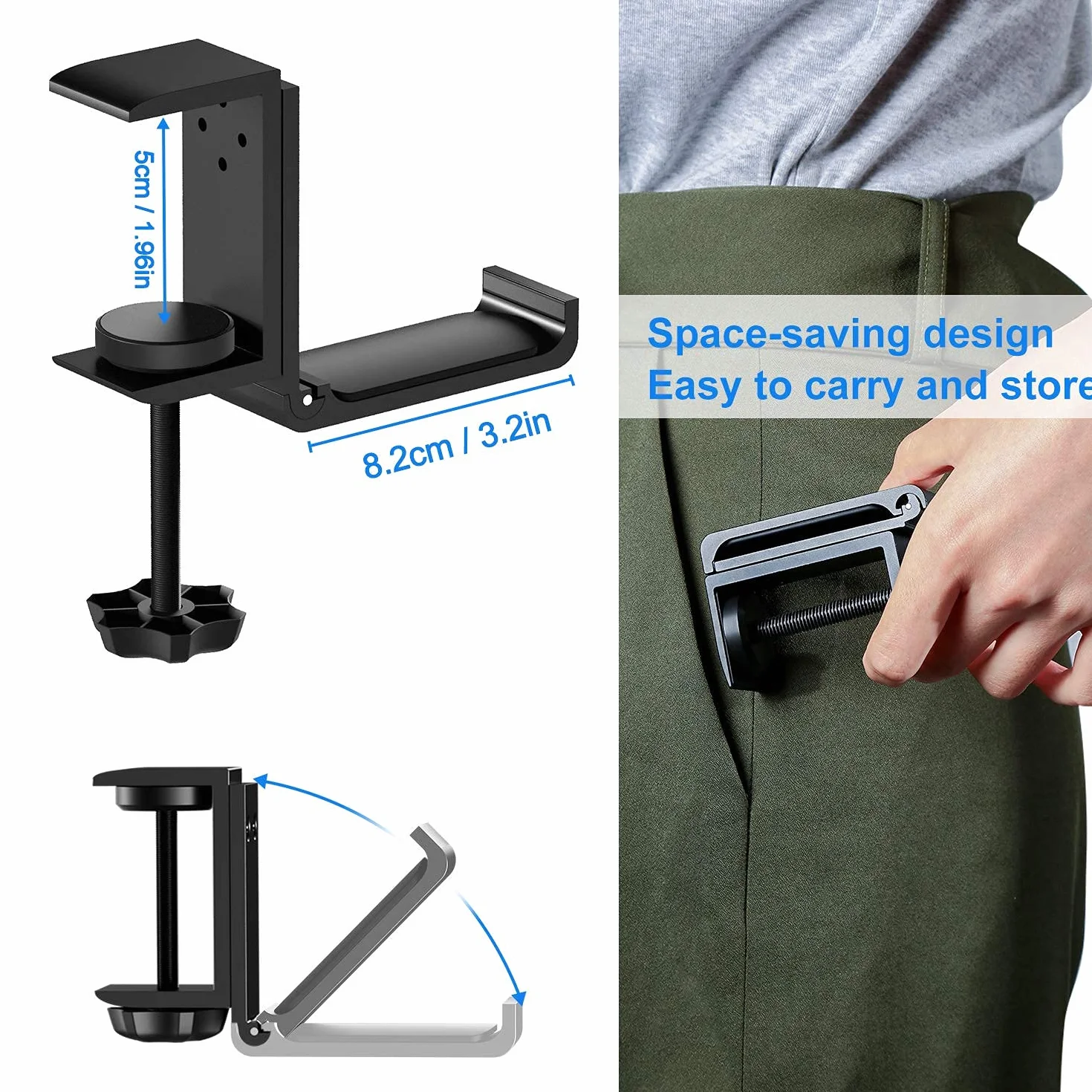 MOSUO Regulowany Uchwyt na Słuchawki Gry, Aluminiowy Stojak Bluetooth Bezprzewodowy