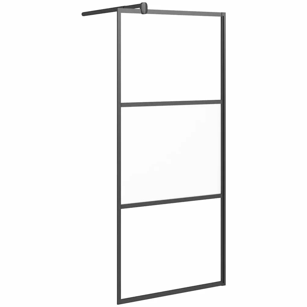 Fengshui Ścianka prysznicowa ESG 5 mm 90 x 195 cm czarna Walk-In | Ścianka prysznicowa, aluminiowa rama, regulowany profil, łatwa w utrzymaniu czystości