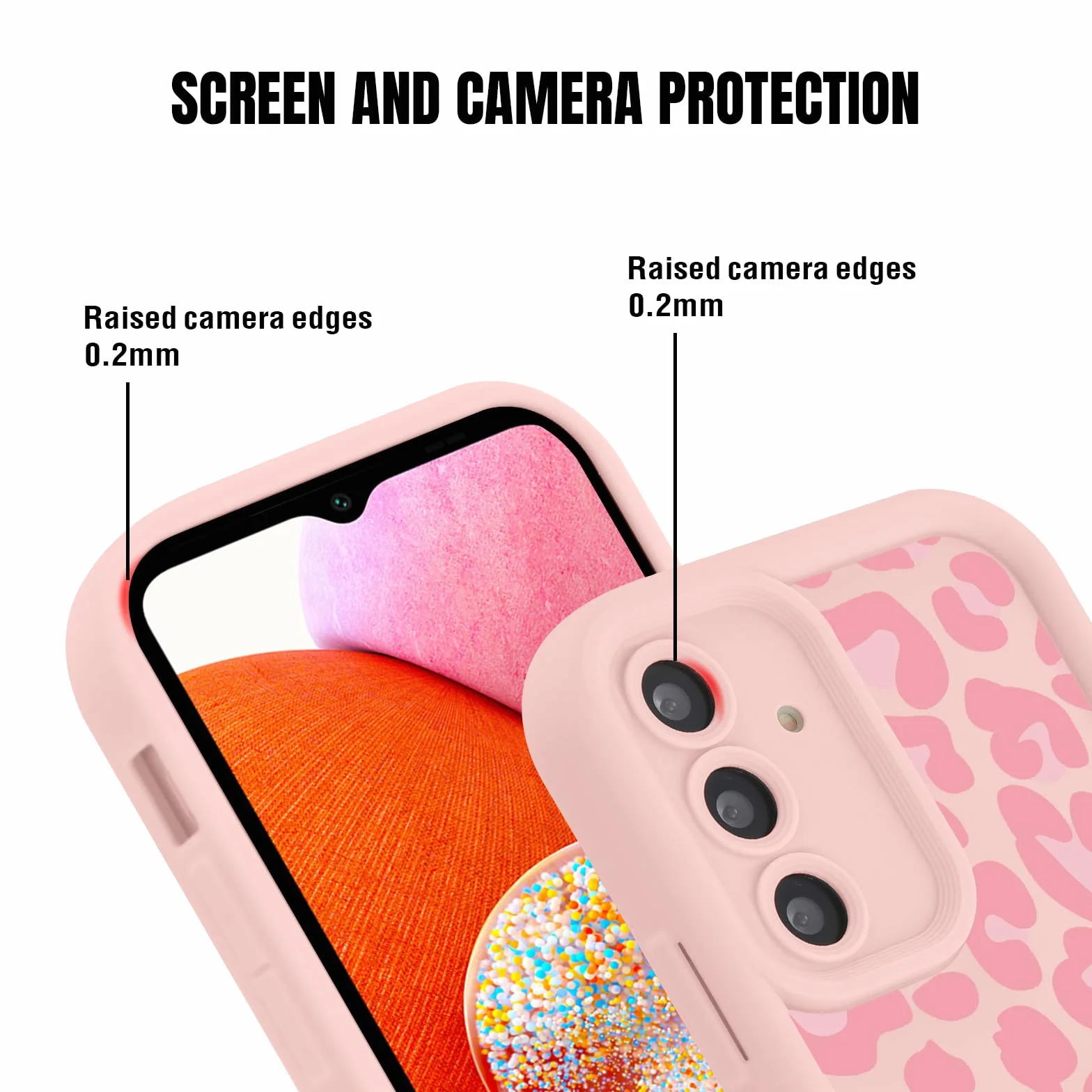 Etui Samsung Galaxy A14 4G/5G silikonowe zderzak smycz naszyjnik Różowy