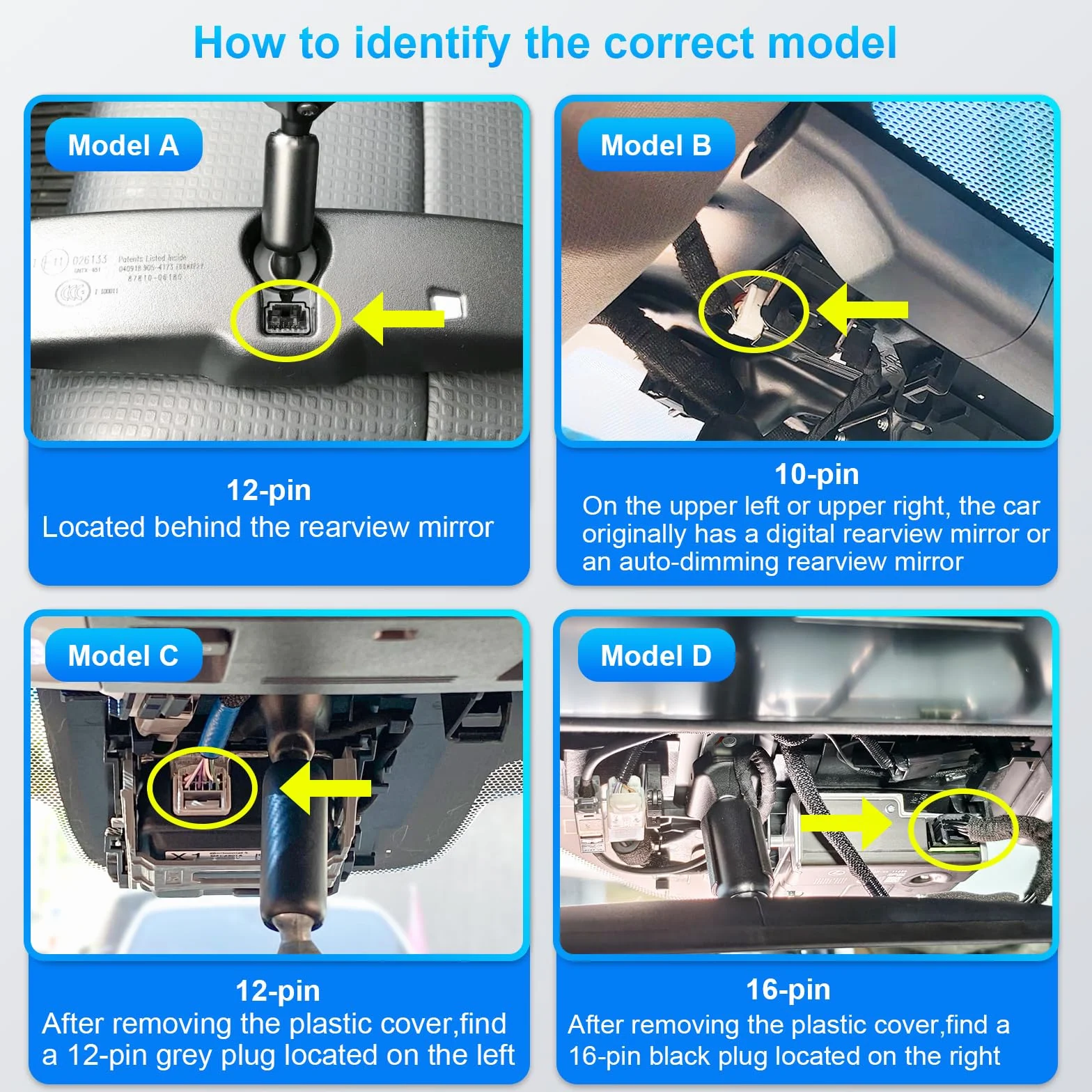 Dashcam Power Adapter 16 Pin Model D for Toyota Lexus Corolla Yaris Cross 2024 2025 Lane Assist Port