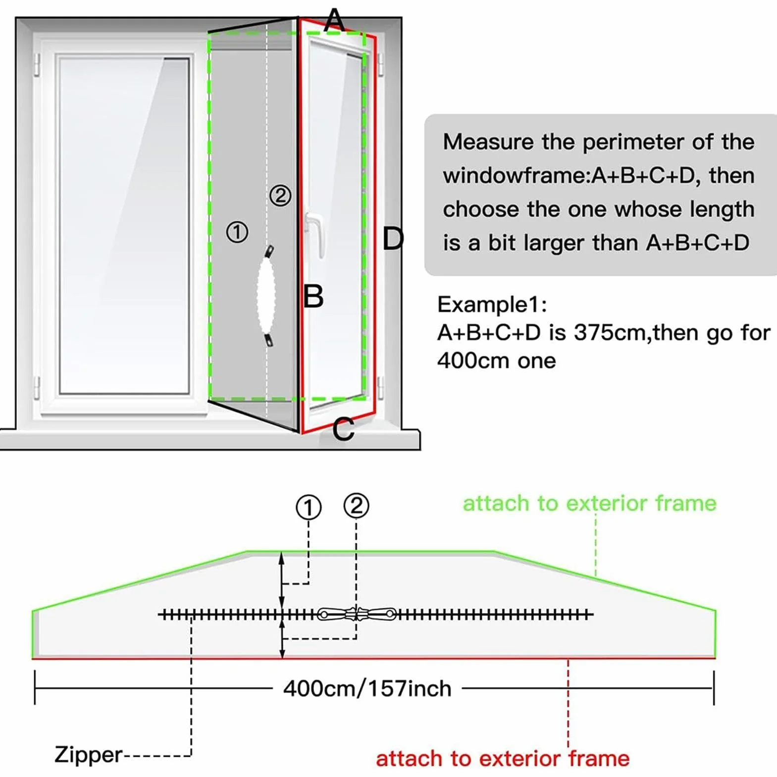Przenośny zestaw okien AC - Mobile Air Conditioning Casement Window Seal Kit, No Drill Exhaust Wentyation Attachment for Portable AC, Travel Dormitory Living Room Apartment Cooling Accessory