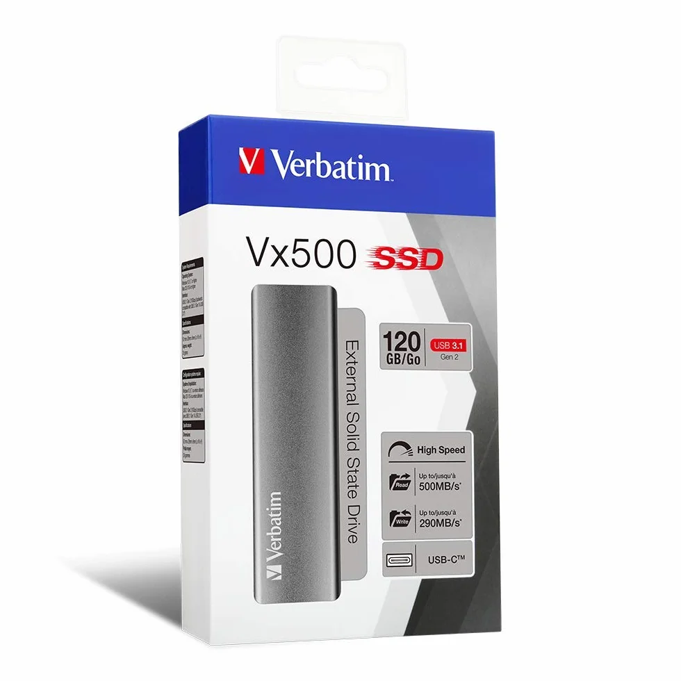 Verbatim Vx500 SSD 120 GB zewnętrzny dysk SSD USB 3.0 USB-C przenośny