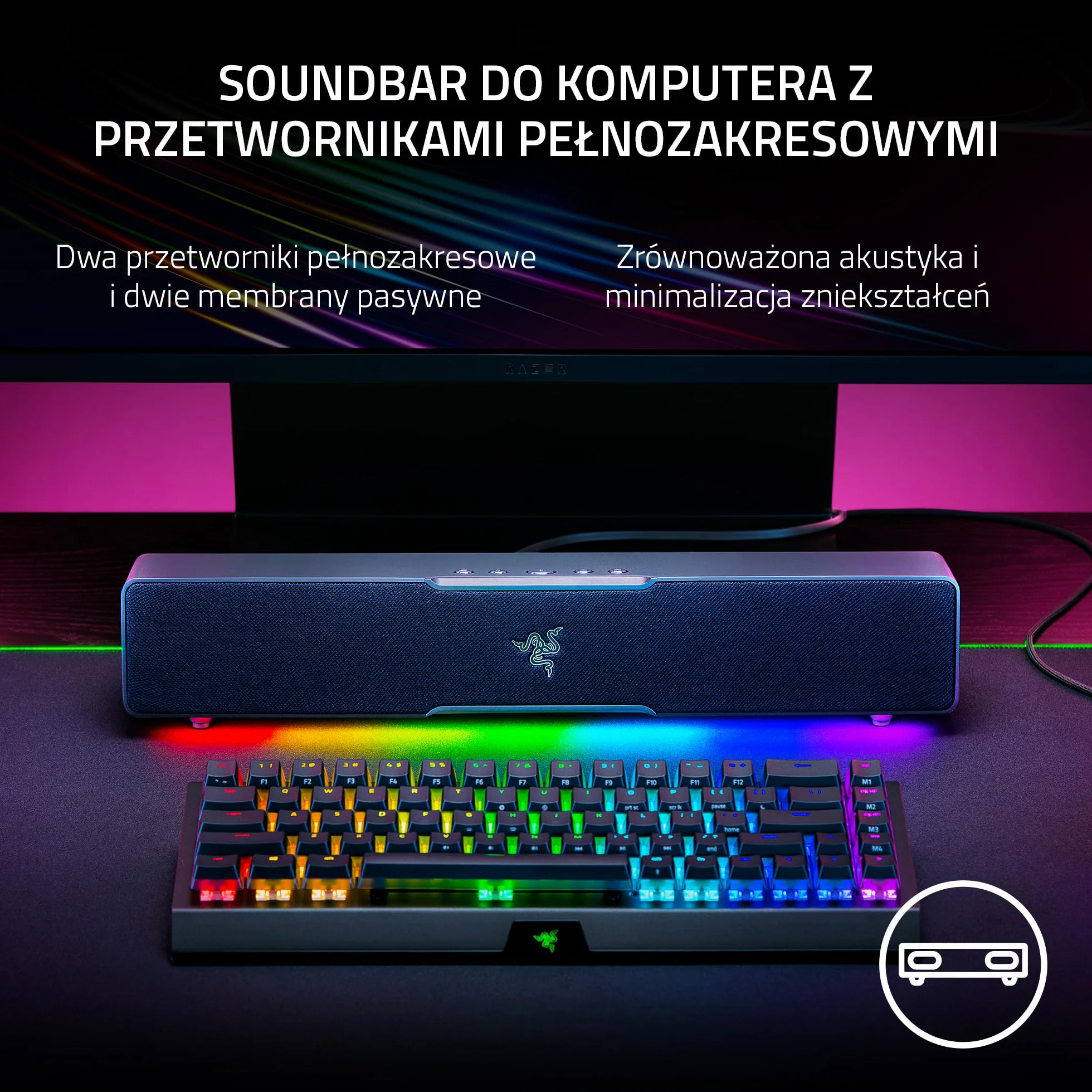 Razer Leviathan V2 X listwa dźwiękowa do gier PC Bluetooth 5.0 USB-C Czarny