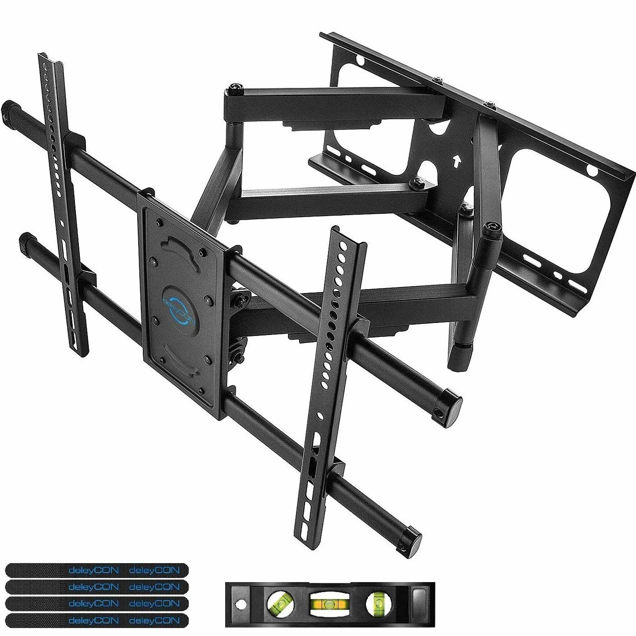 deleyCON Uniwersalny uchwyt ścienny do telewizora 32" – 75" cali (81 – 190 cm) pochylny, obciążalność do 66 kg do VESA 600 x 400 mm odstęp od ściany zmienny