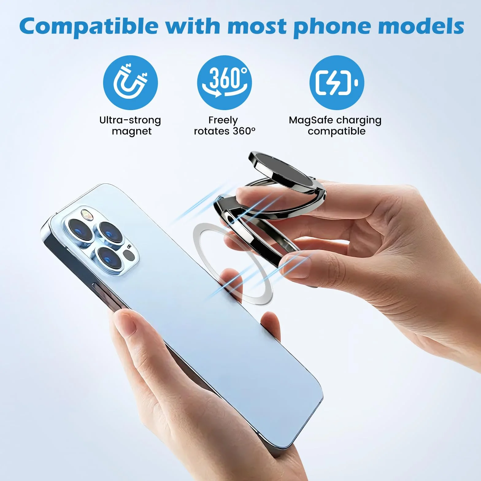 Magnetyczny Uchwyt na Telefon Magsafe Obracany 360° do iPhone 15/14/13/12 Android Samsung