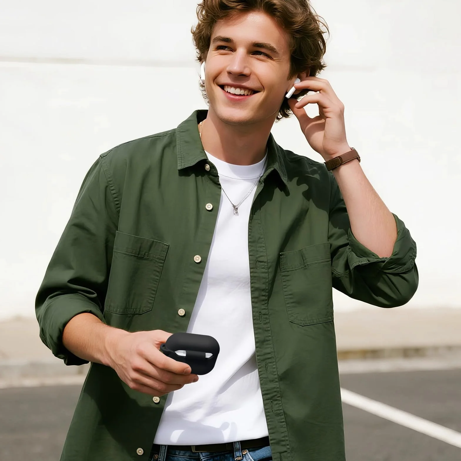 Maledan Kompatybilny z etui AirPods Pro 3 Case - Odporny na wstrząsy miękki silikonowy futerał ochronny do Apple AirPods Pro 3 Generation z zestawem do czyszczenia i karabińczykiem