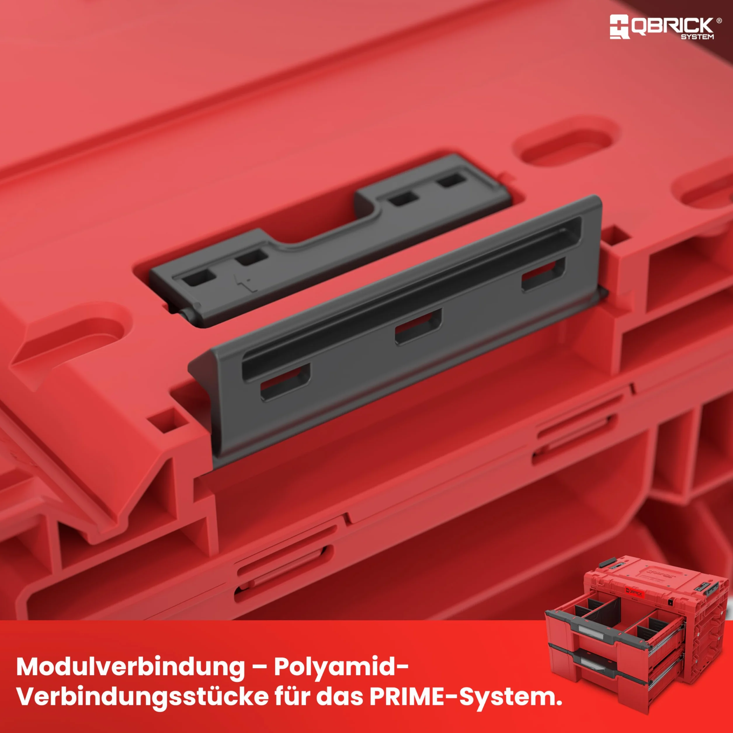 Qbrick System Skrzynka narzędziowa pusta – 2 szuflady – skrzynka na narzędzia – mobilny adapter na kółkach – 542 x 335 x 369 mm – czerwona Ultra HD